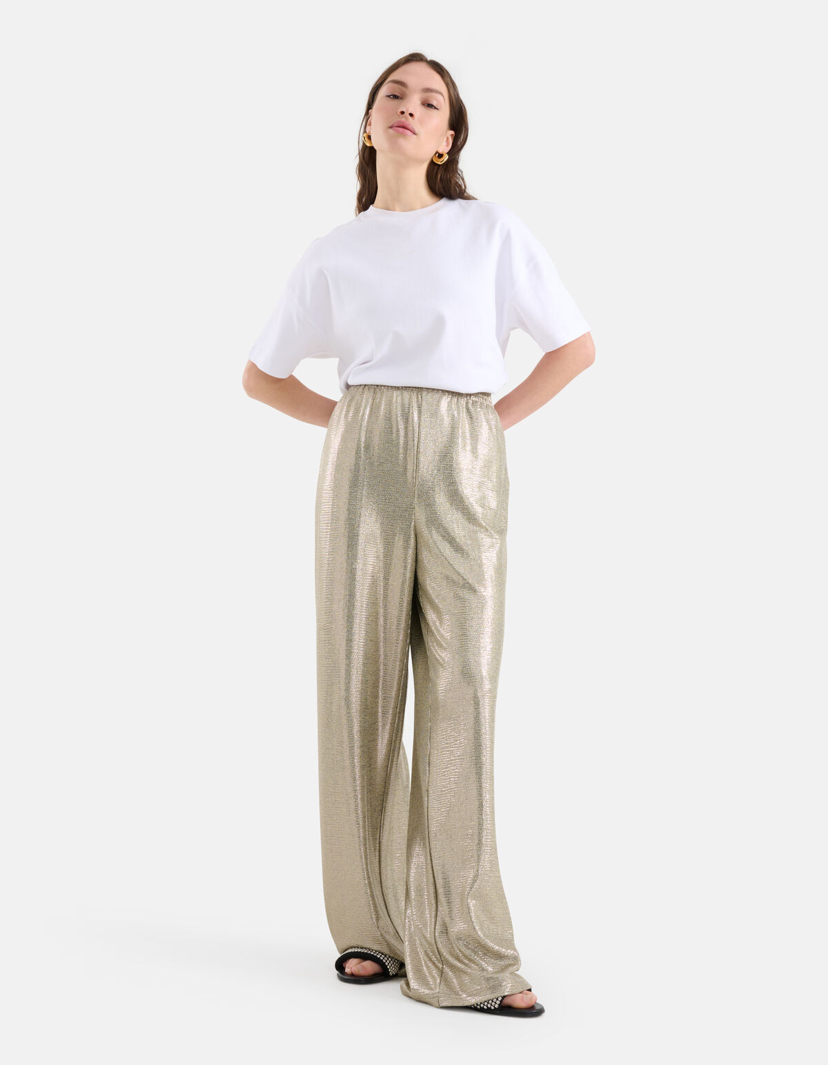 Coated Broek Zilver SHOEBY WOMEN