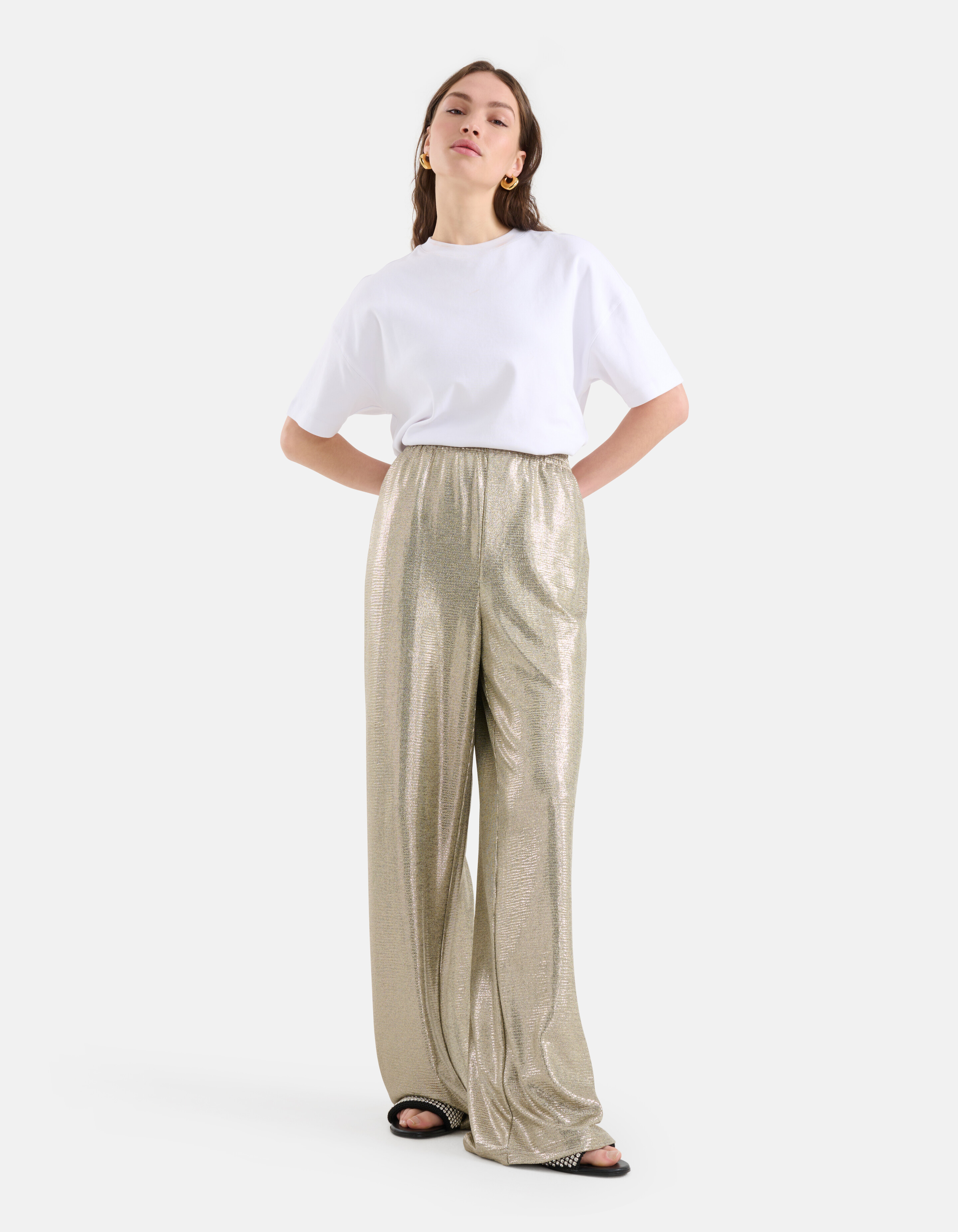 Coated Broek Zilver SHOEBY WOMEN