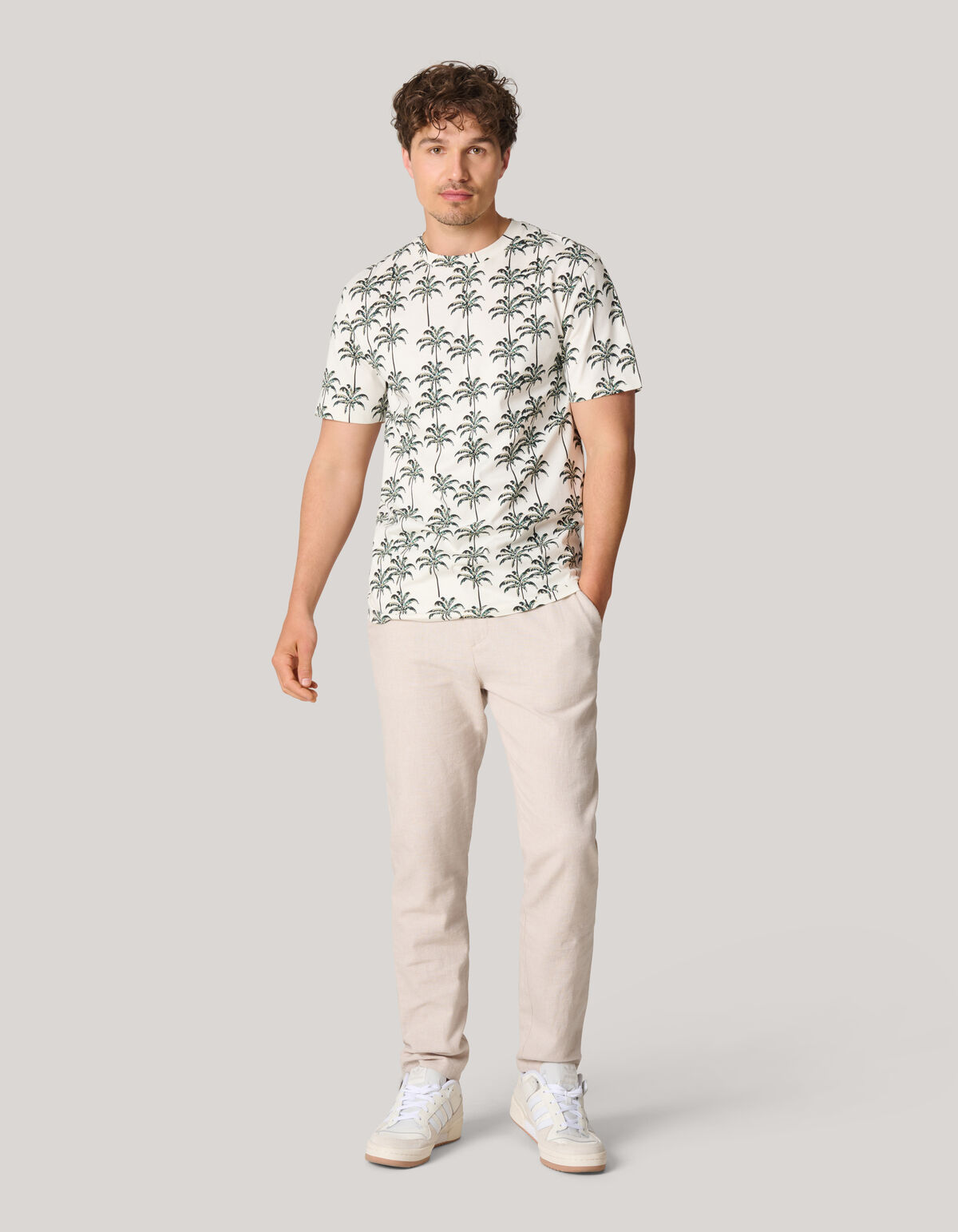 Printed T-shirt Gebroken Wit SHOEBY MEN