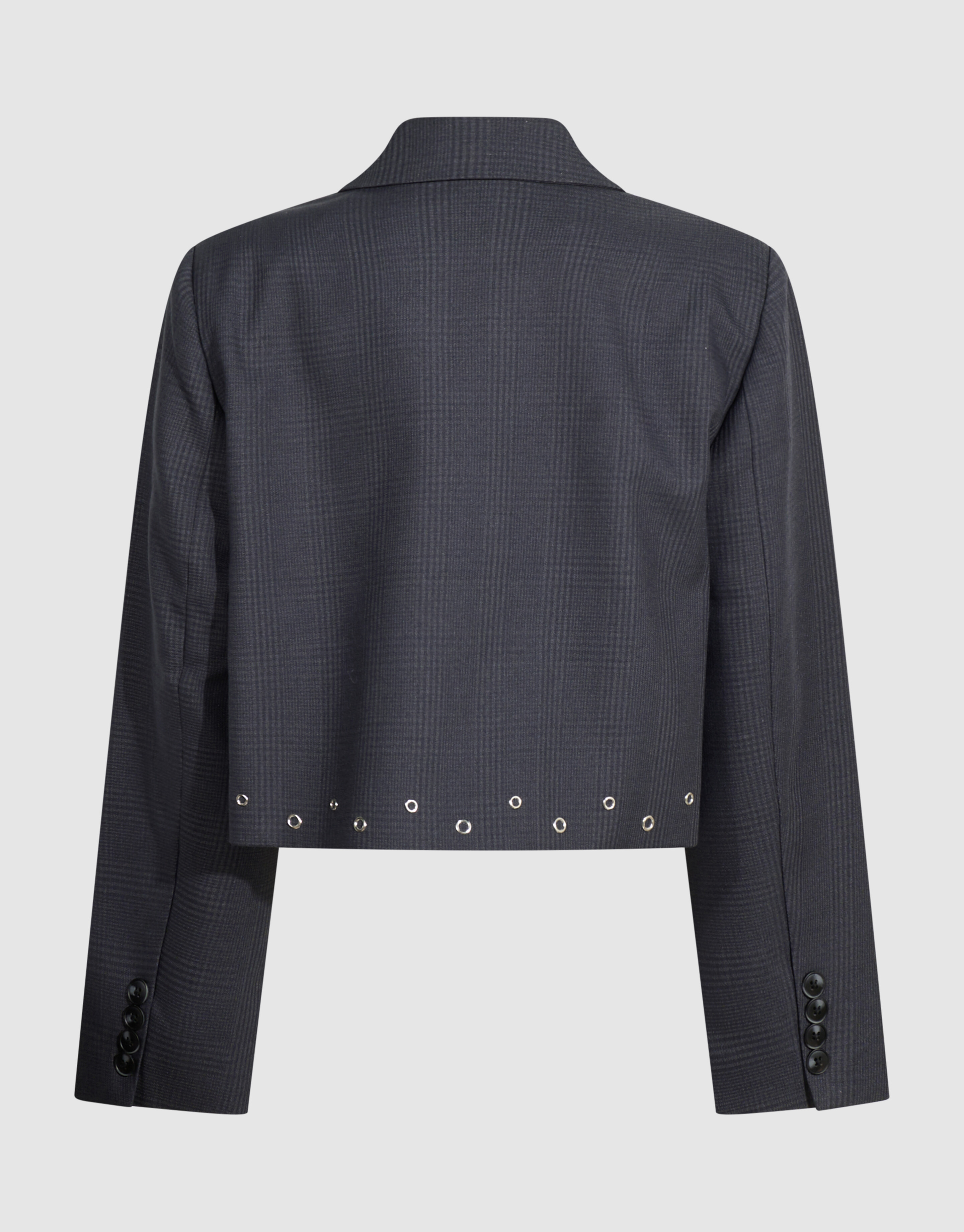 Cropped Ruiten Eyelet Blazer Donkergrijs SHOEBY GIRLS