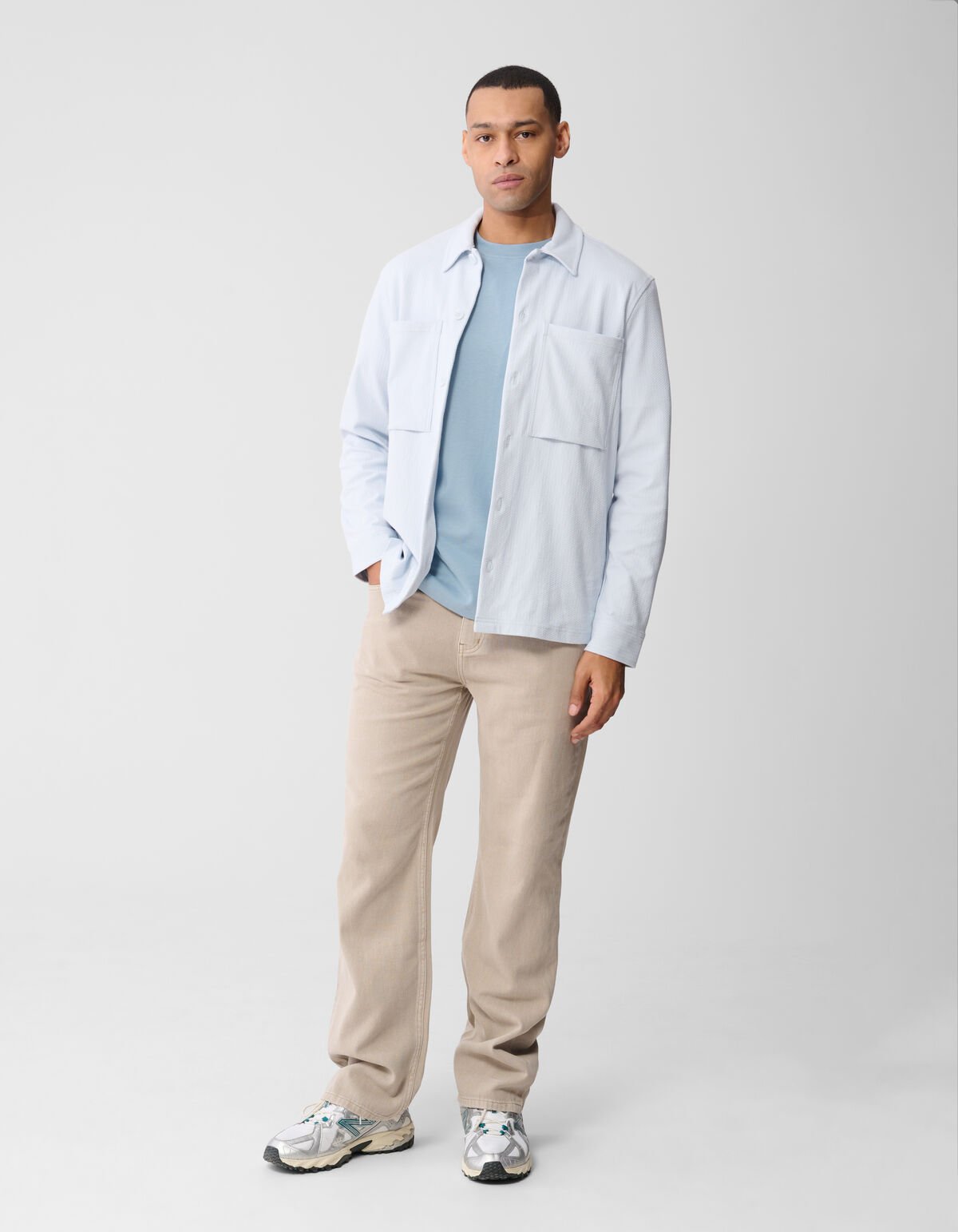 Structuur Overshirt Lichtblauw SHOEBY MEN