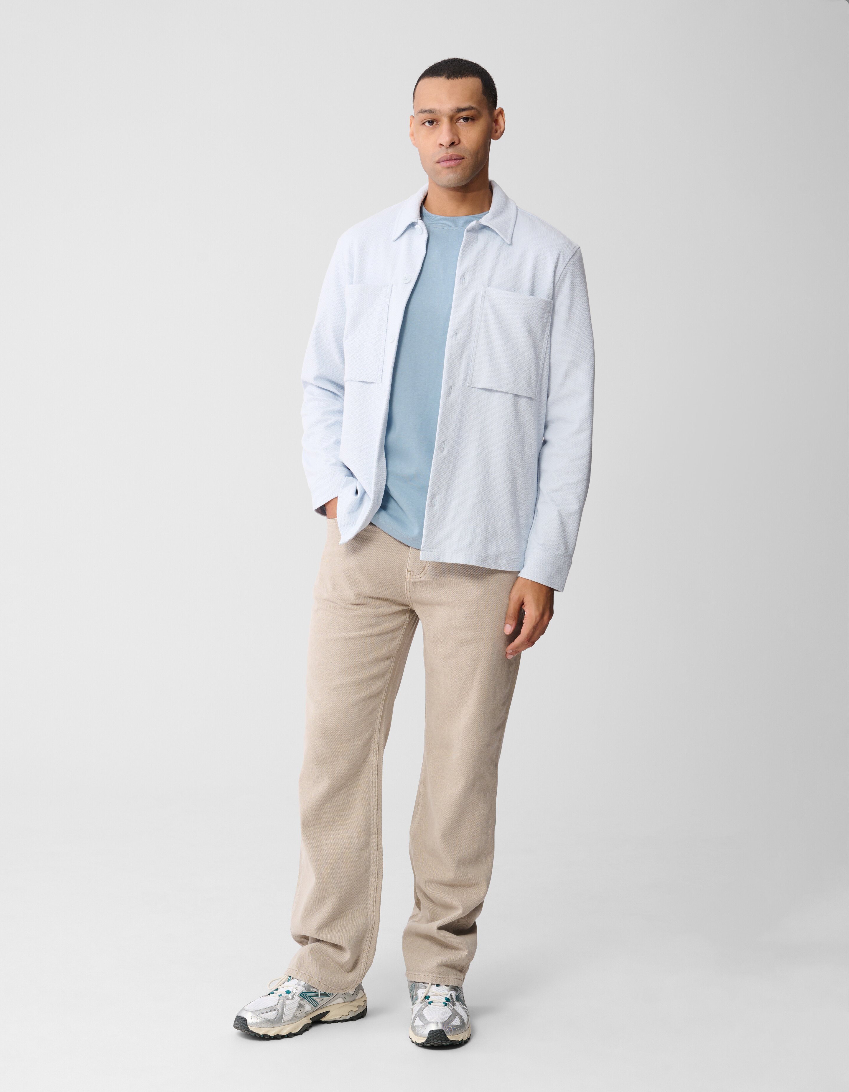 Structuur Overshirt Lichtblauw SHOEBY MEN