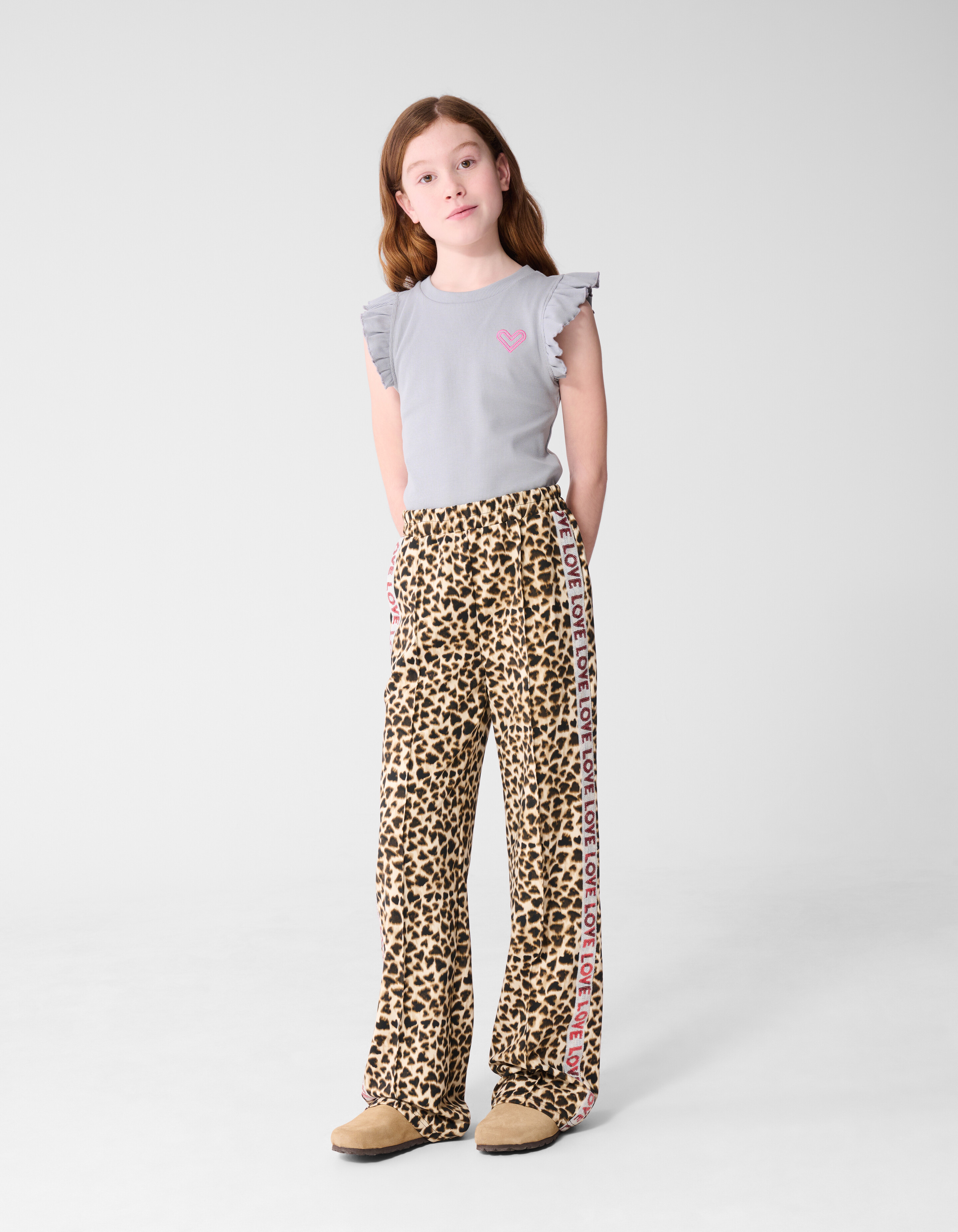 Leopard Heart Broek Lichtbruin SHOEBY GIRLS