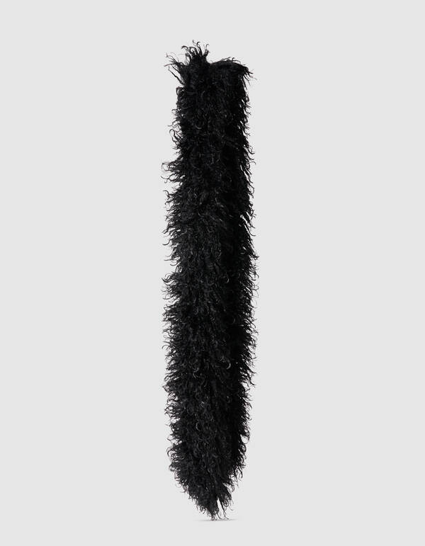 Hairy Faux Fur Sjaal Zwart SHOEBY ACCESSOIRES