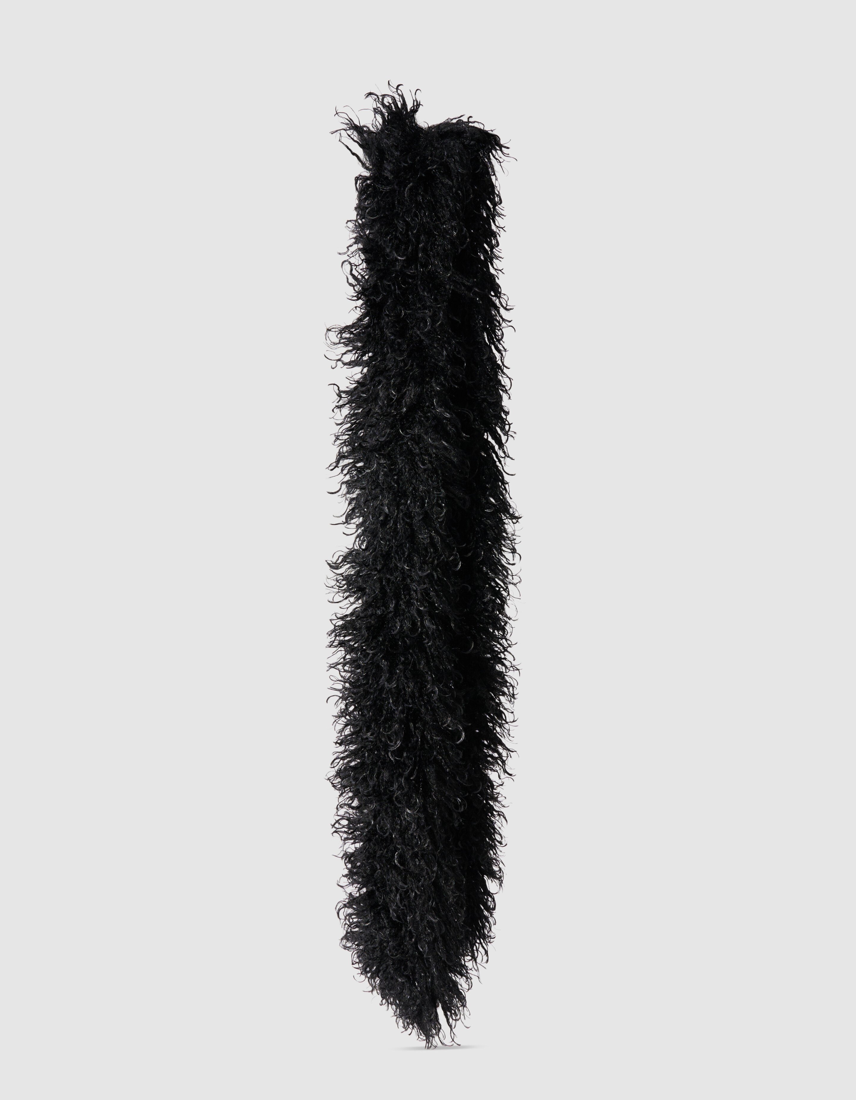 Hairy Faux Fur Sjaal Zwart SHOEBY ACCESSOIRES