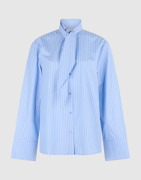 Oversized Scarf Blouse Lichtblauw SHOEBY WOMEN