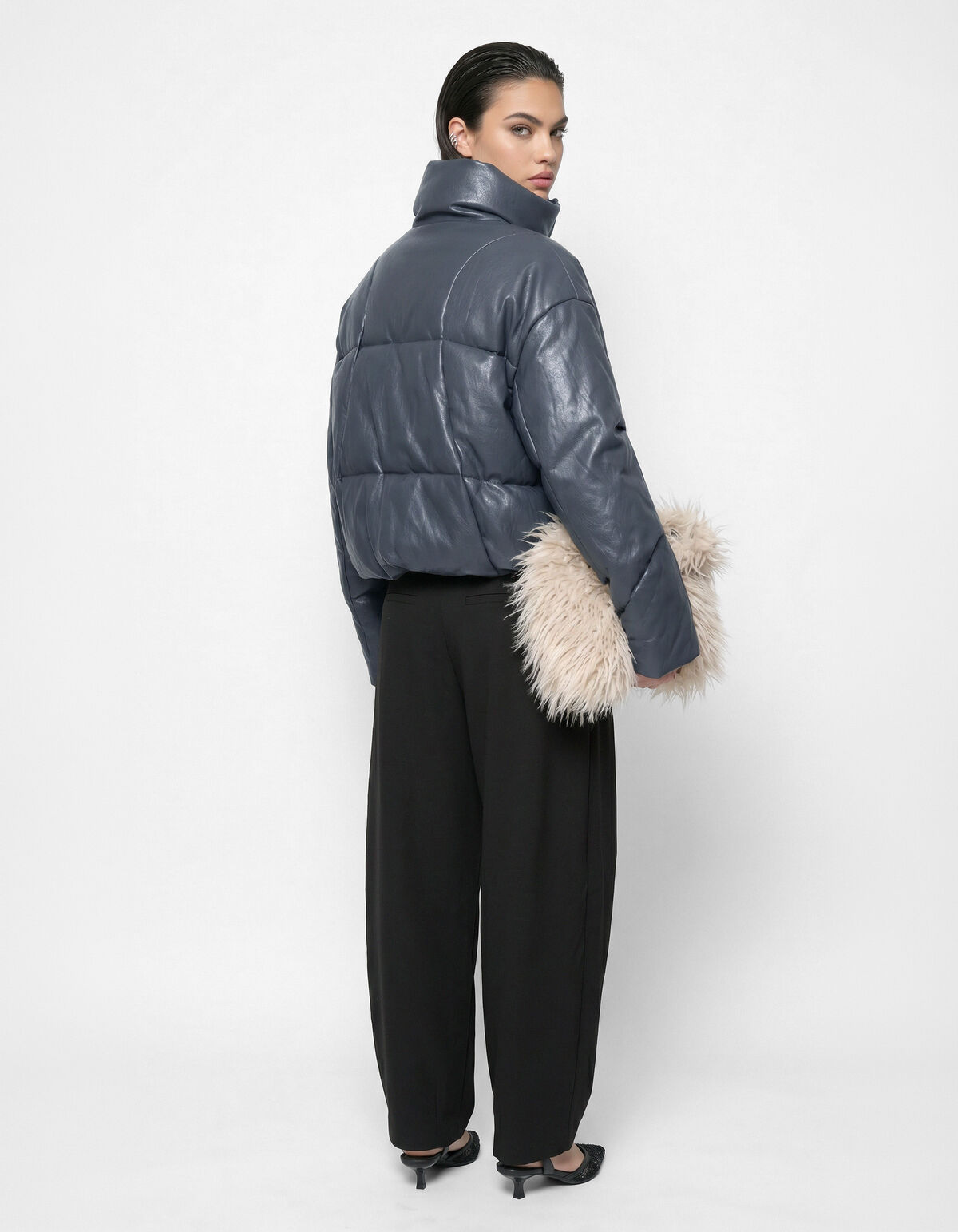 Oversized Puffer Jack Donkergrijs SHOEBY WOMEN