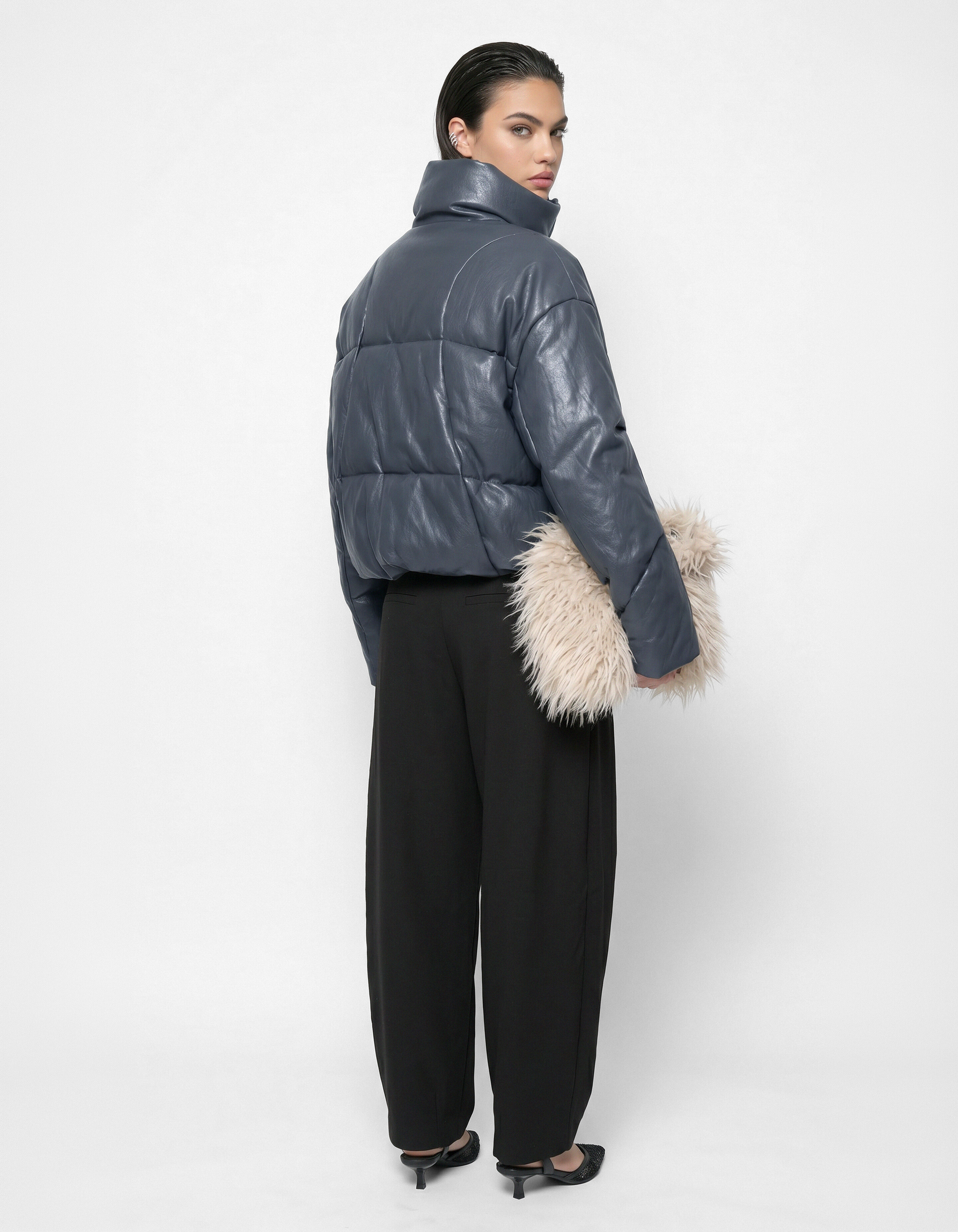Oversized Puffer Jack Donkergrijs SHOEBY WOMEN