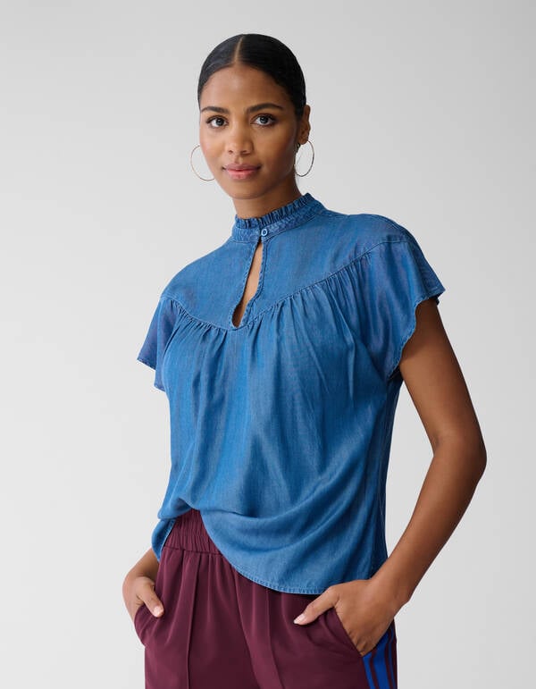 Button Top Blauw SHOEBY WOMEN