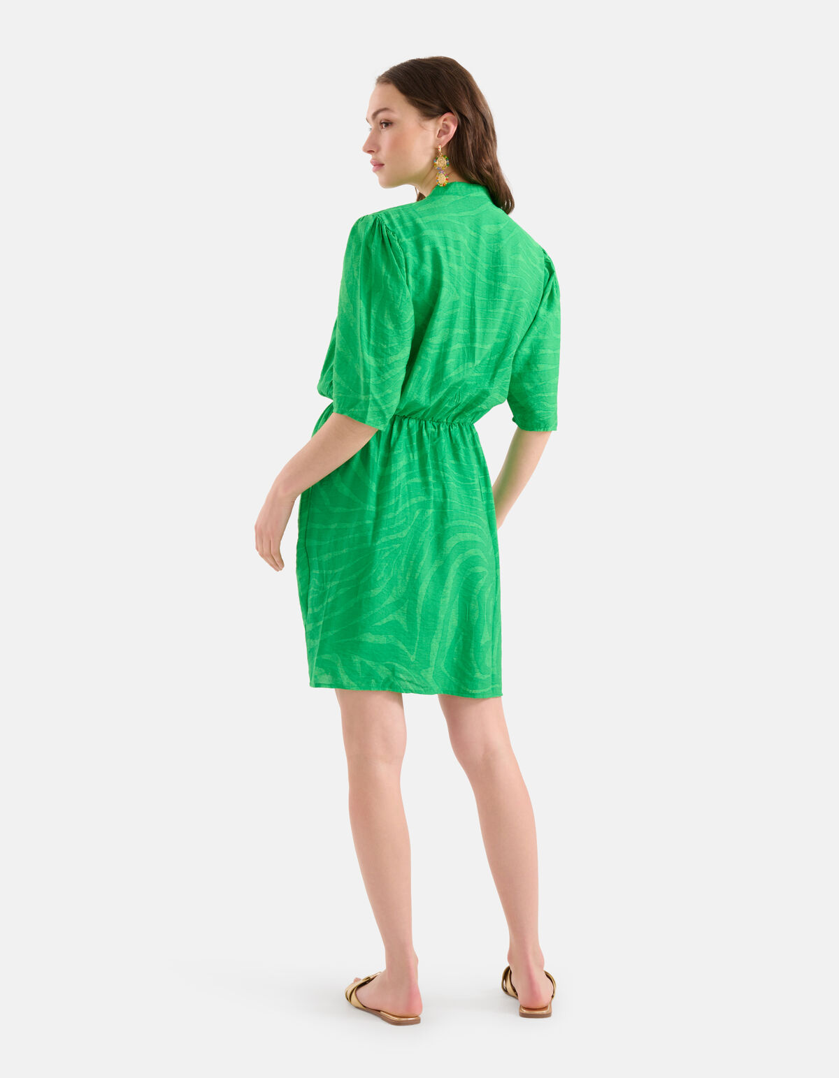 Zebra Print Jurk Groen SHOEBY WOMEN