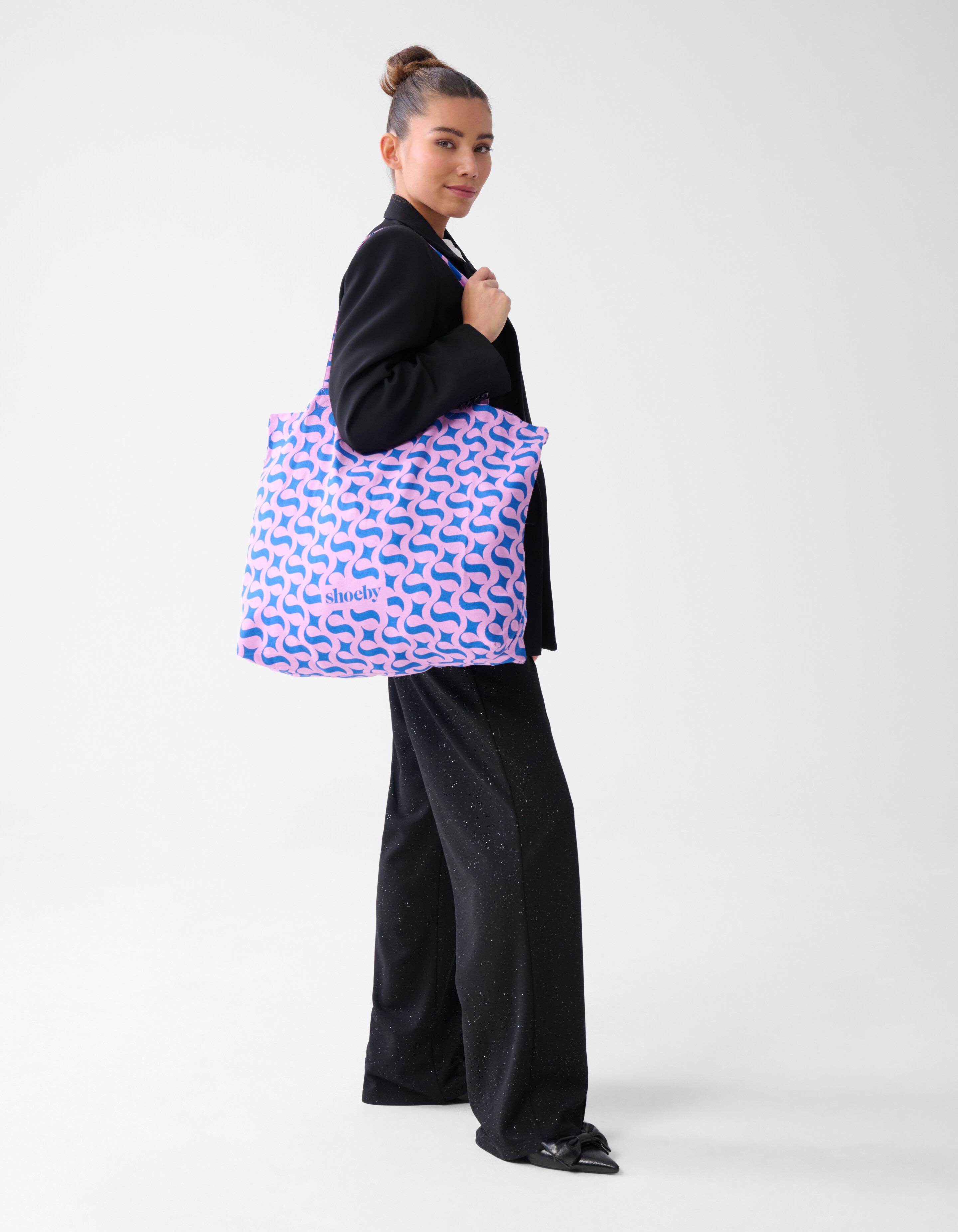 Shoeby Logo Shopper Paars SHOEBY ACCESSOIRES