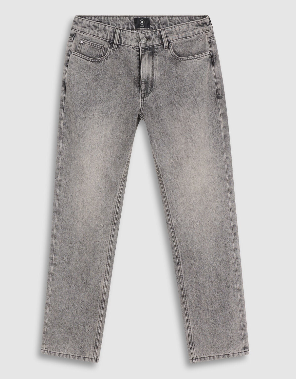 Modern Straight Fit Jeans Dirty Wash Grijs L32 SHOEBY MEN
