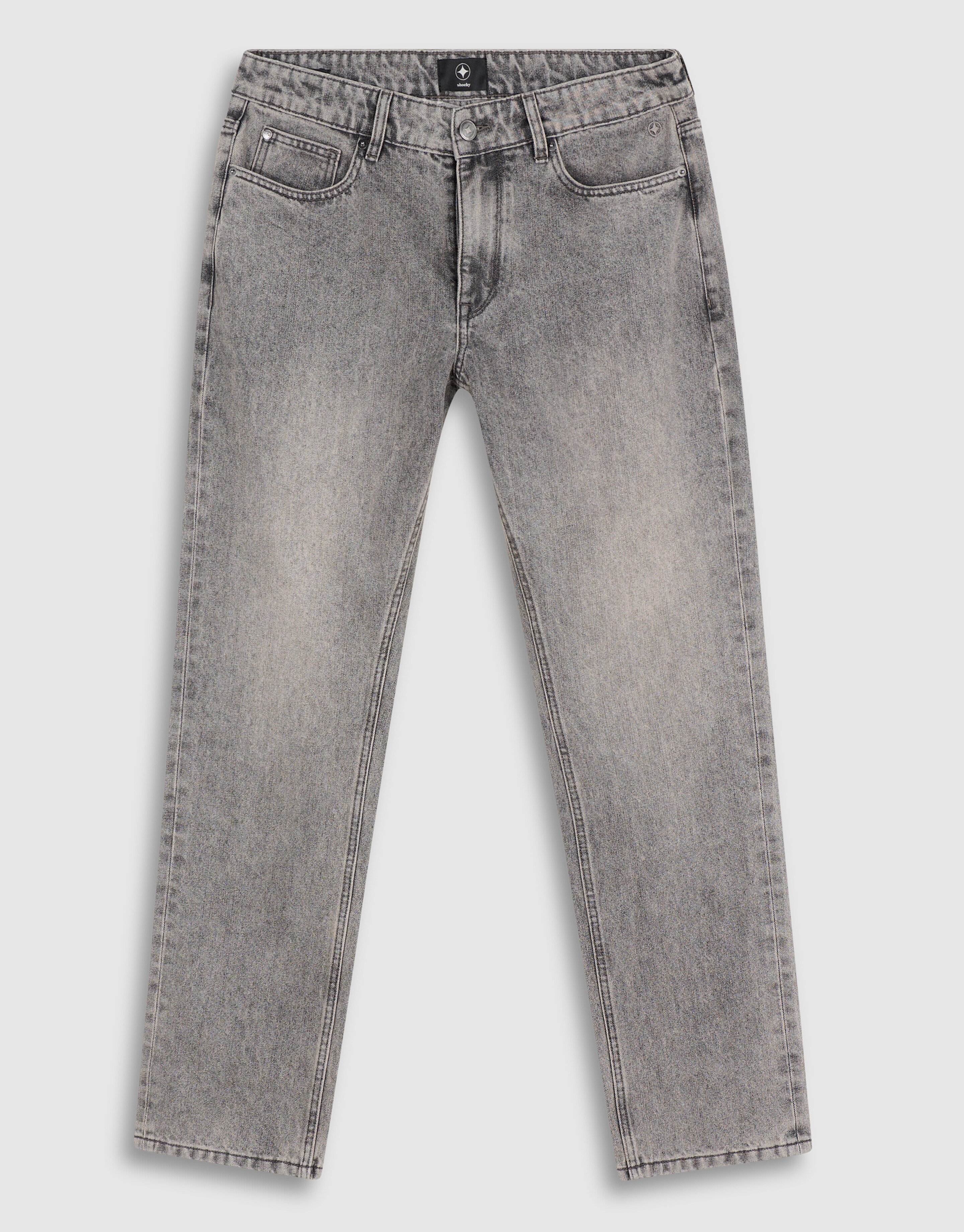 Modern Straight Fit Jeans Dirty Wash Grijs L32 SHOEBY MEN