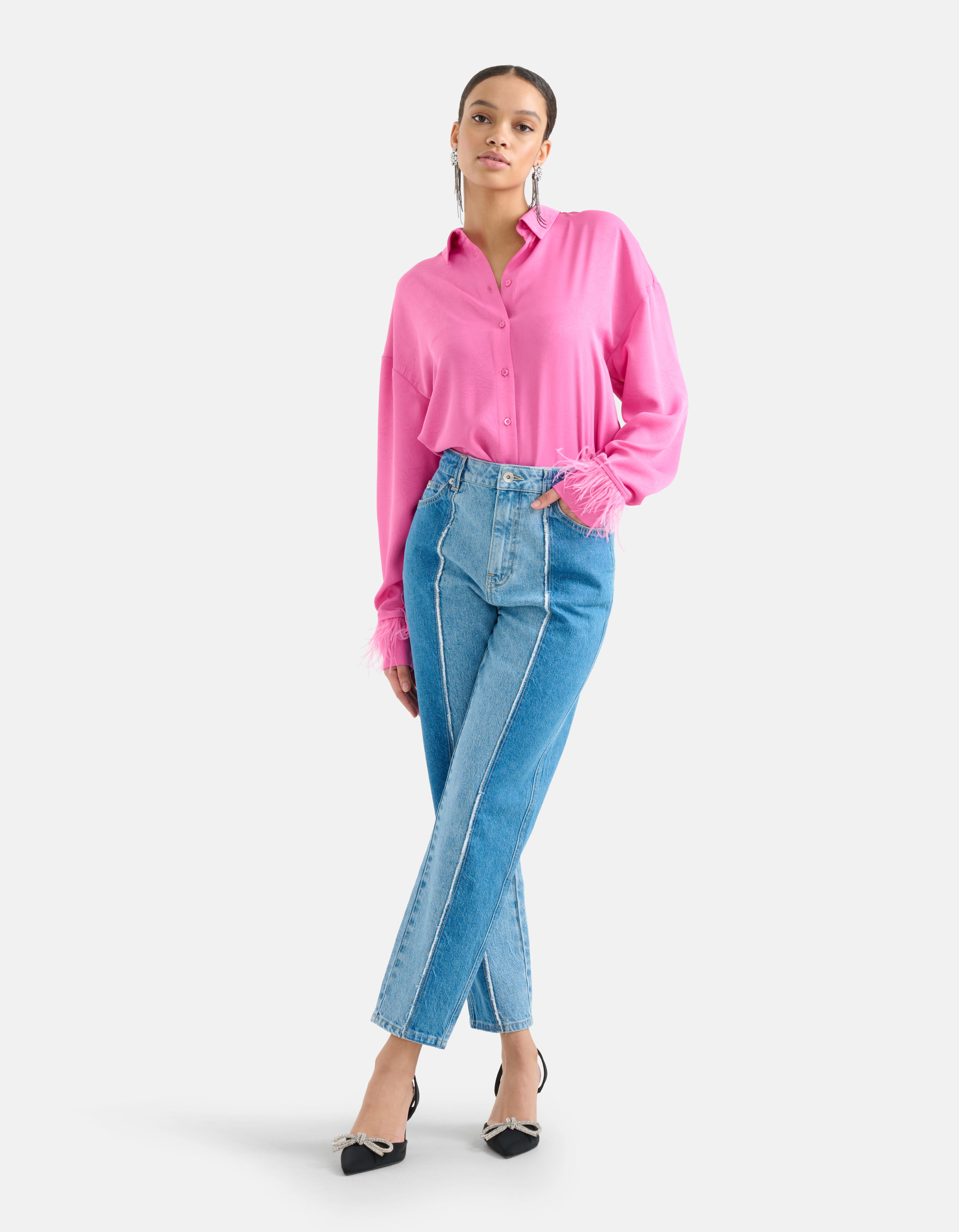 Two Tone Denim Jeans L28 Mediumstone SHOEBY WOMEN