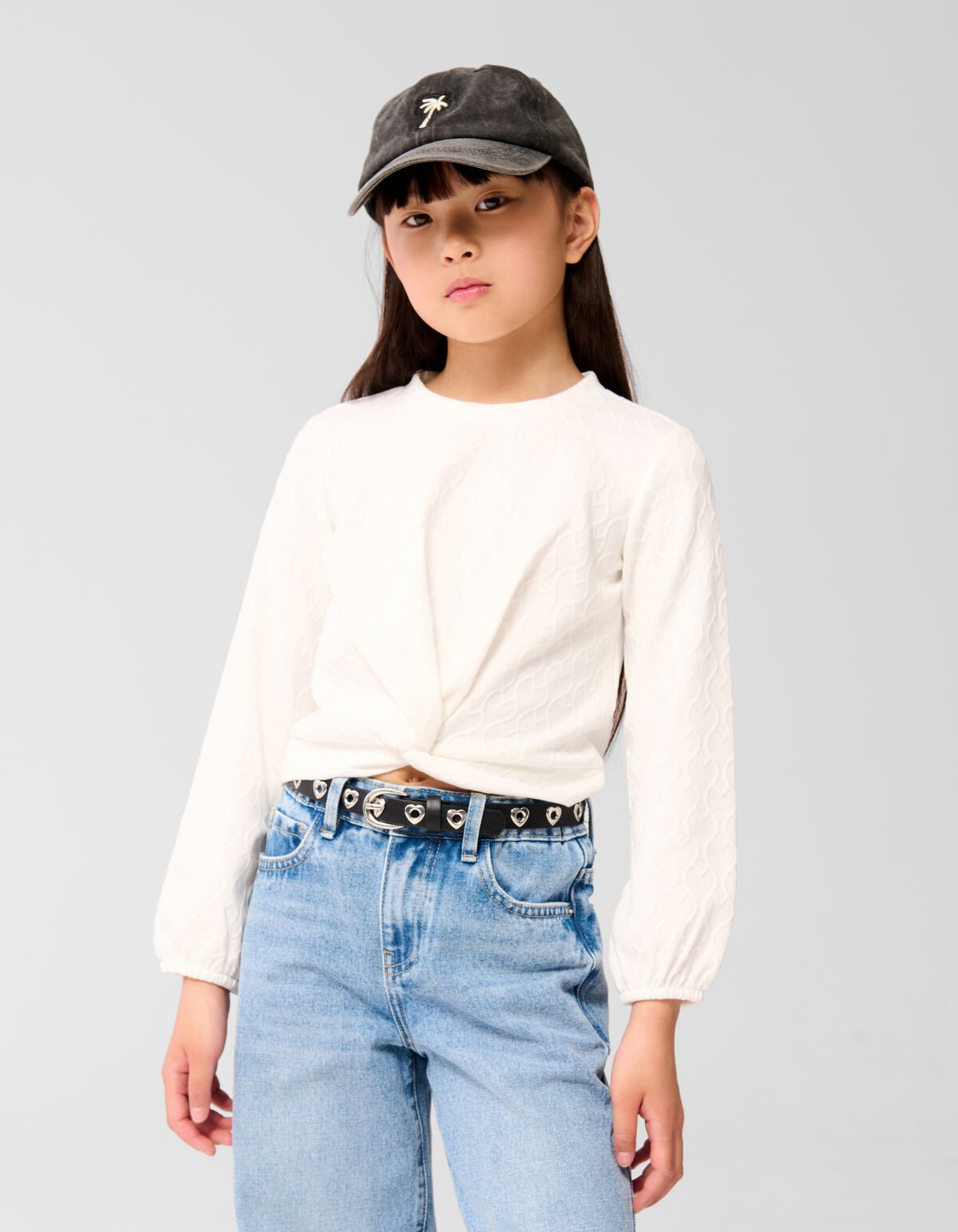 Heart Wrap Top Gebroken Wit SHOEBY GIRLS
