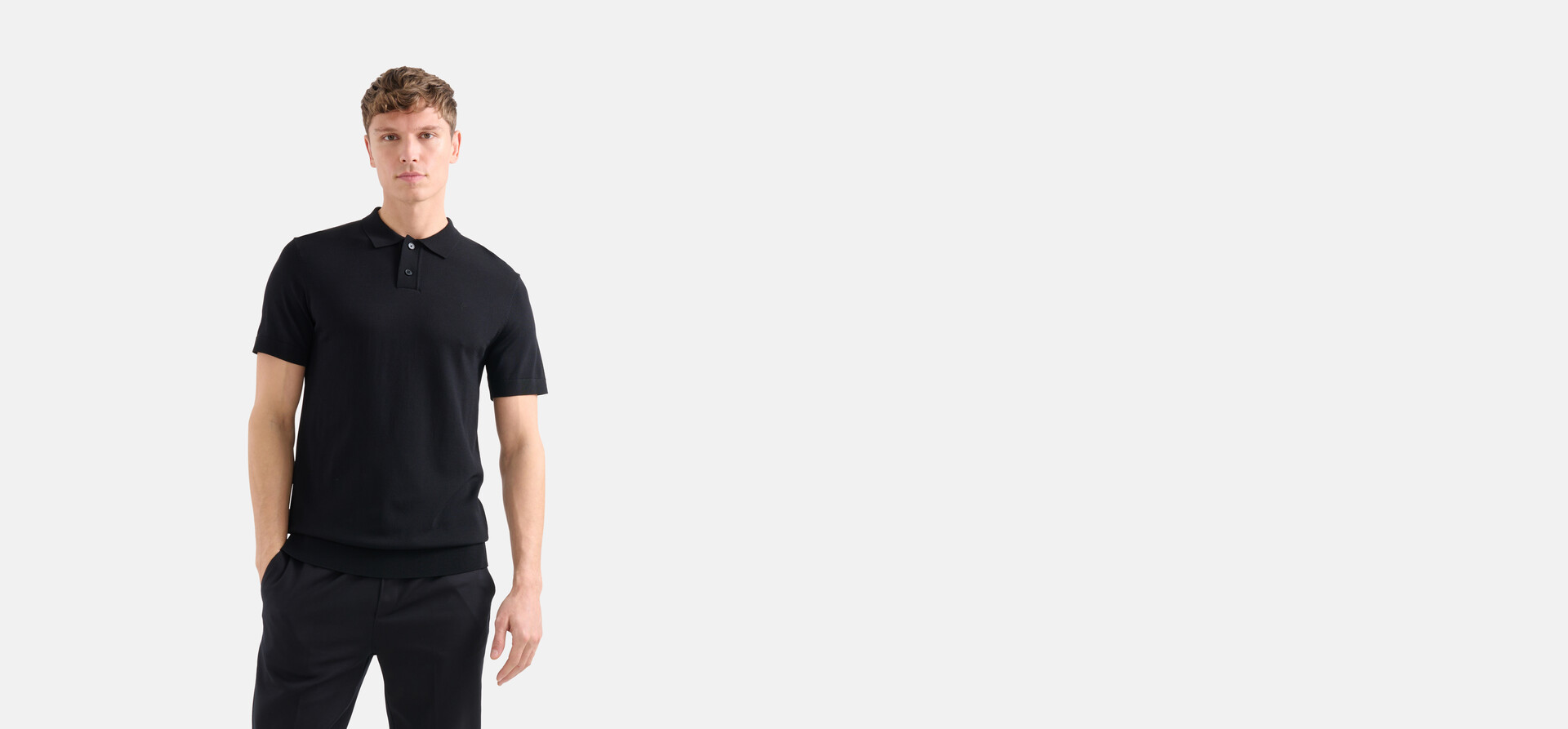 Gebreide Polo Zwart SHOEBY MEN