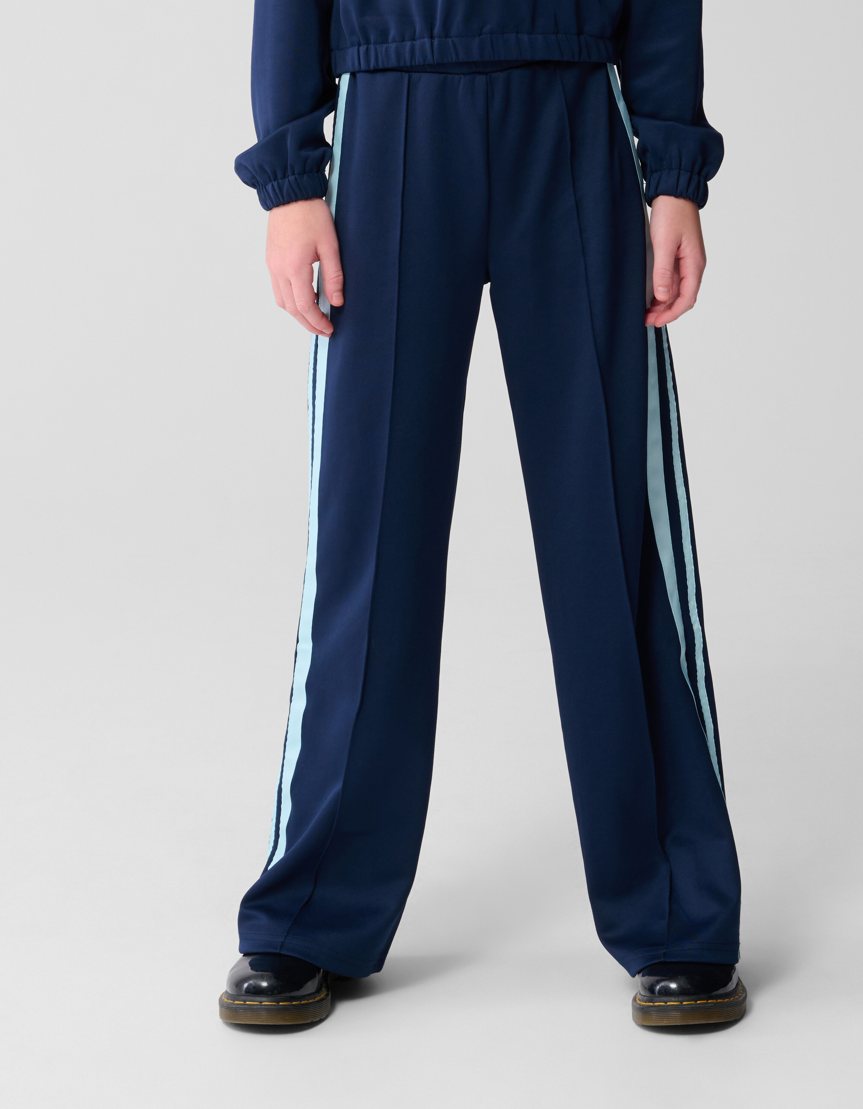Sporty Wide Leg Broek Donkerblauw SHOEBY GIRLS