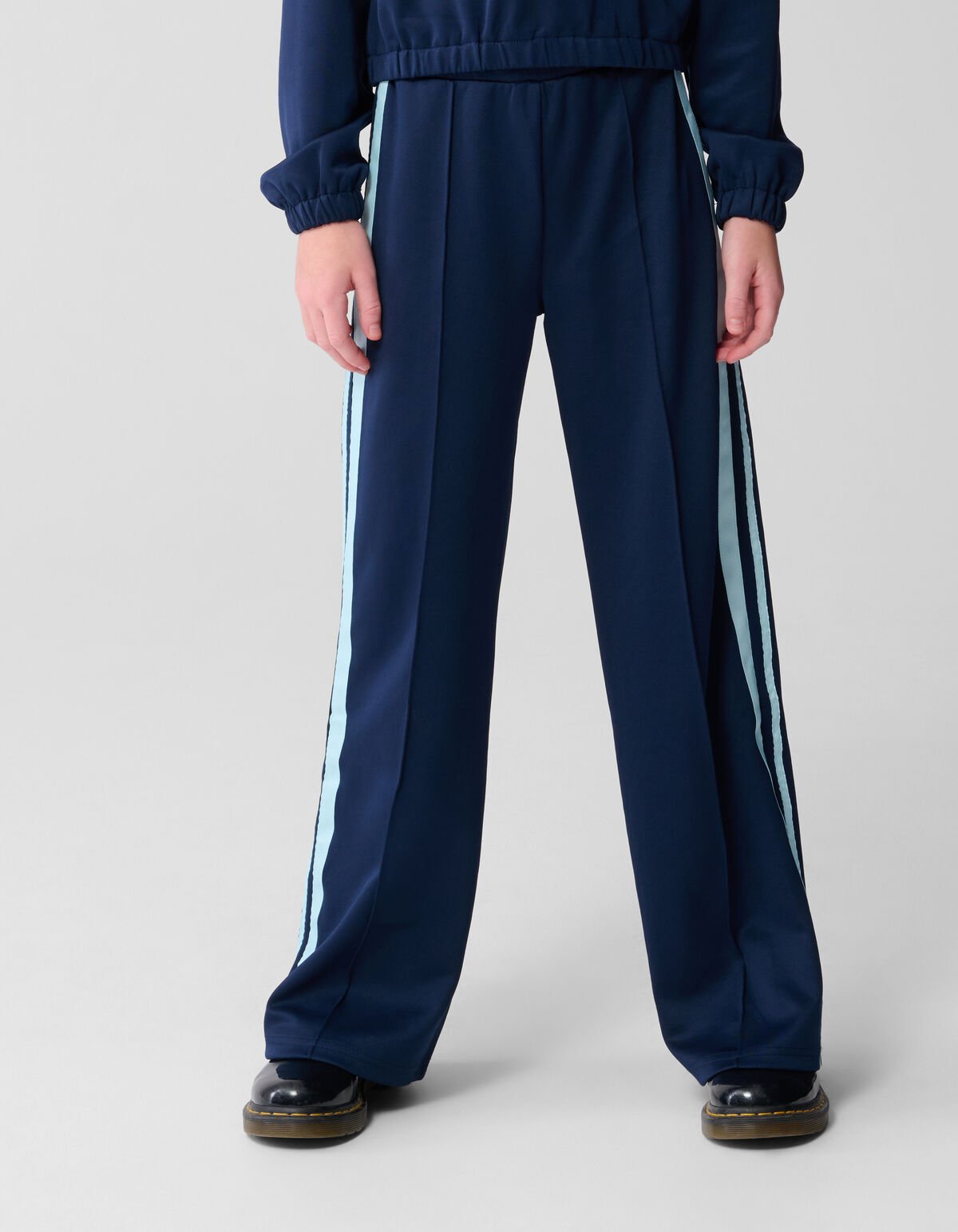 Sporty Wide Leg Broek Donkerblauw SHOEBY GIRLS