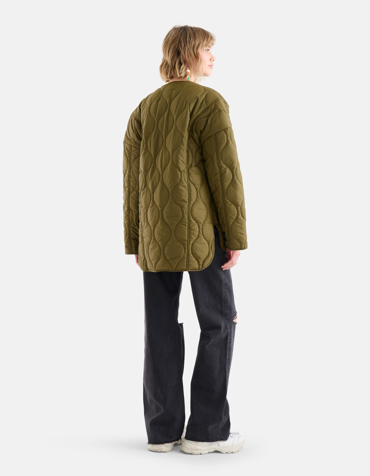 Korte Quilted Jack Donkergroen SHOEBY WOMEN