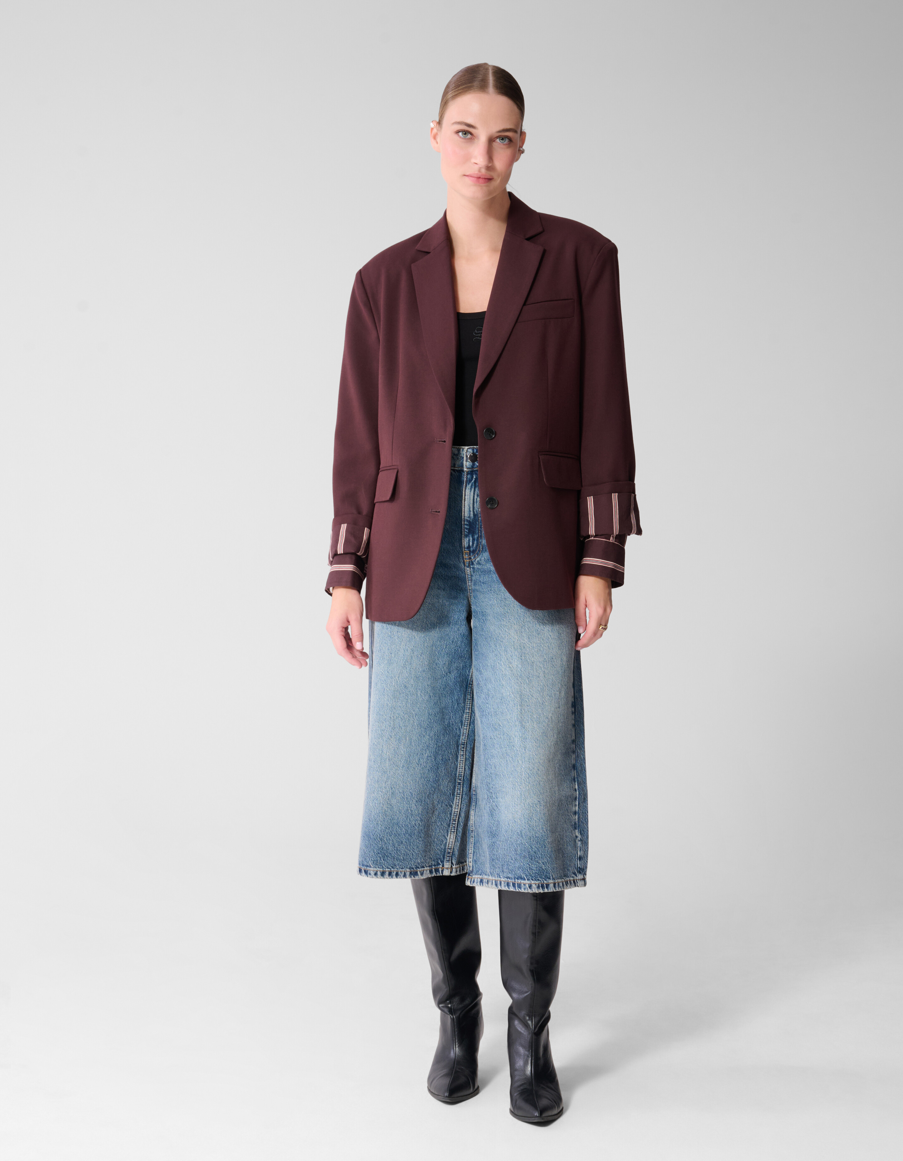 Double Layered Blazer Donkerrood By Mieke SHOEBY WOMEN