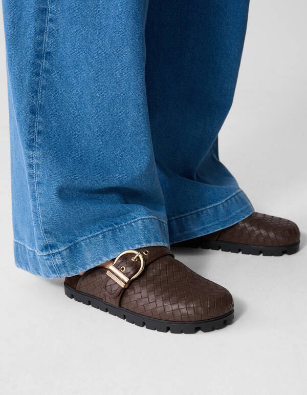 Braided Gesp Instappers Bruin SHOEBY SHOES