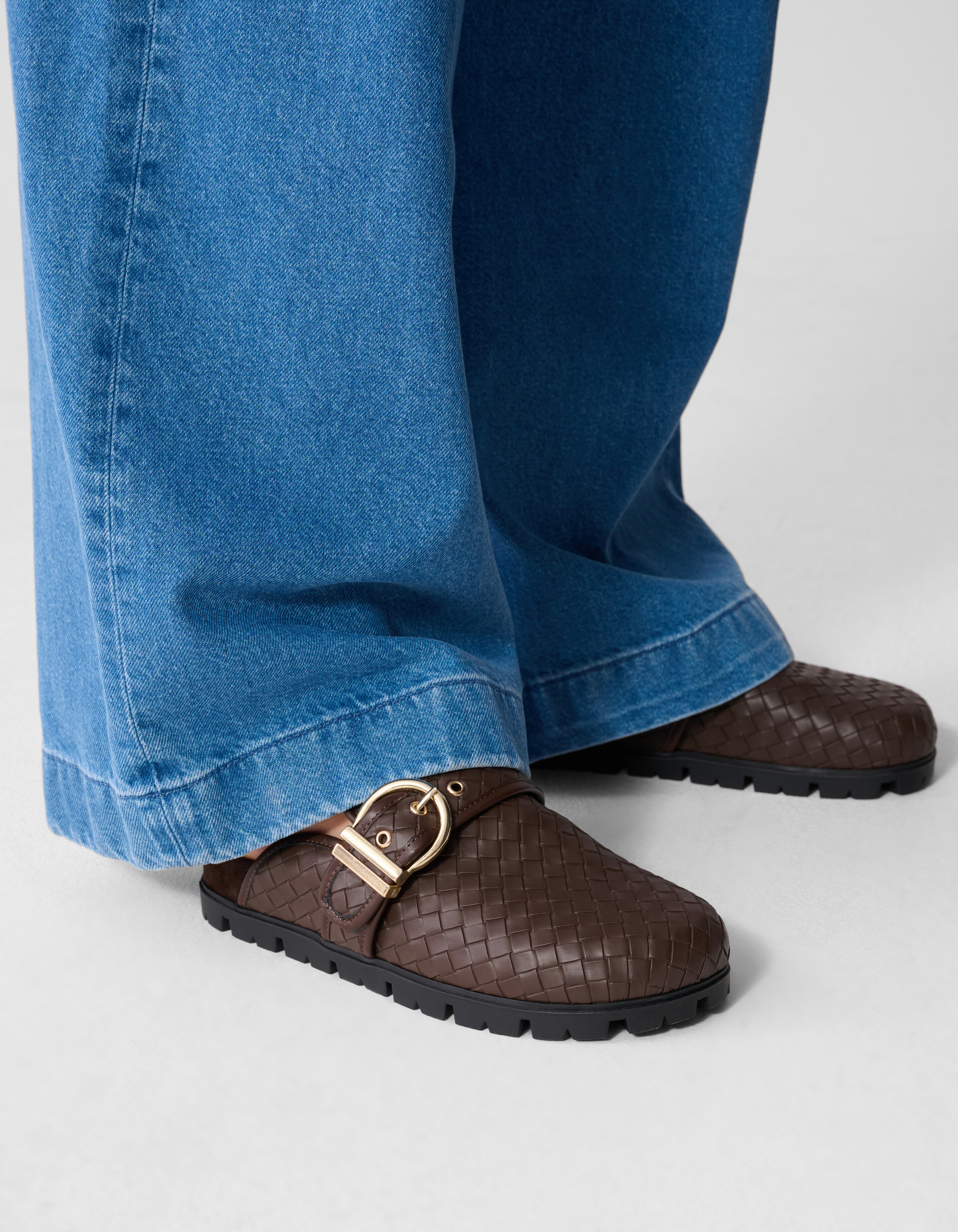 Braided Gesp Instappers Bruin SHOEBY SHOES