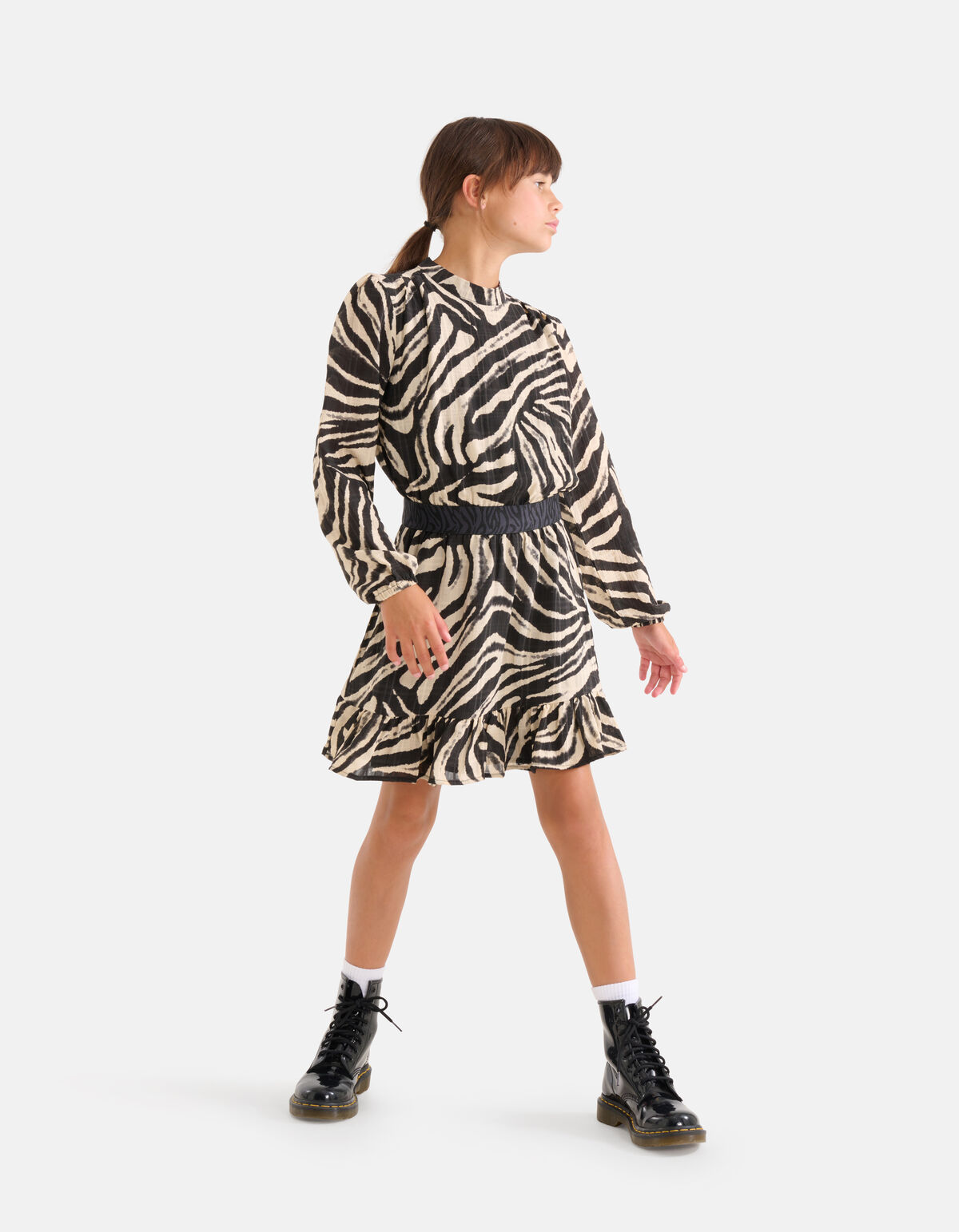 Zebraprint Jurk Zwart/Beige SHOEBY GIRLS