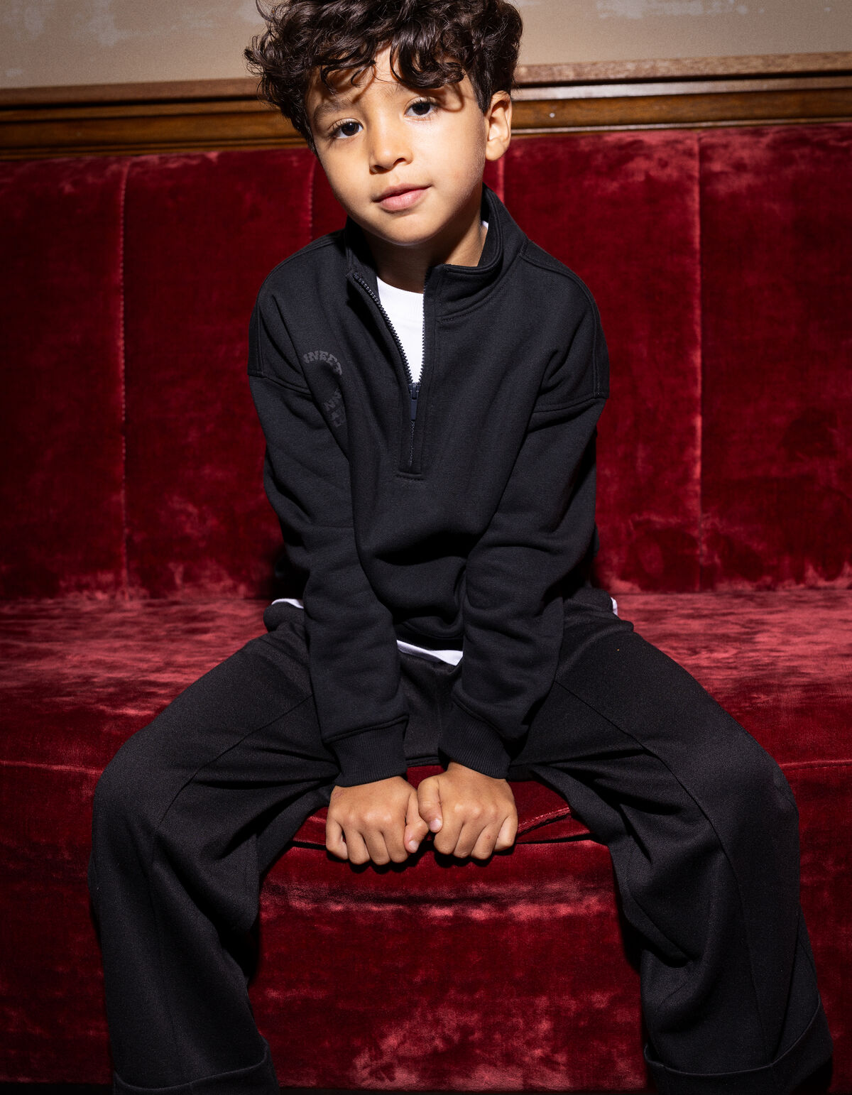 Half Zip Sweater Zwart SHOEBY BOYS