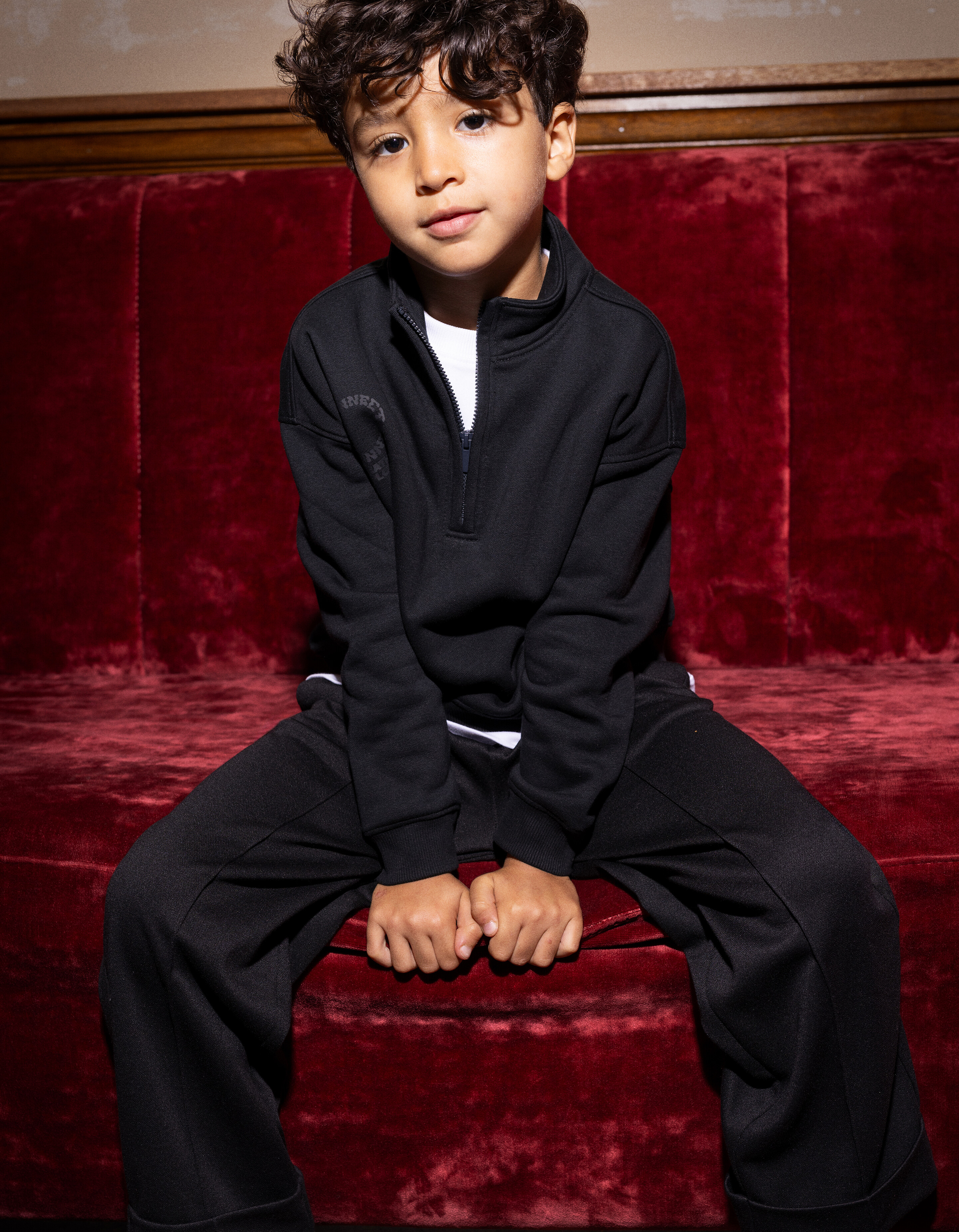 Half Zip Sweater Zwart SHOEBY BOYS