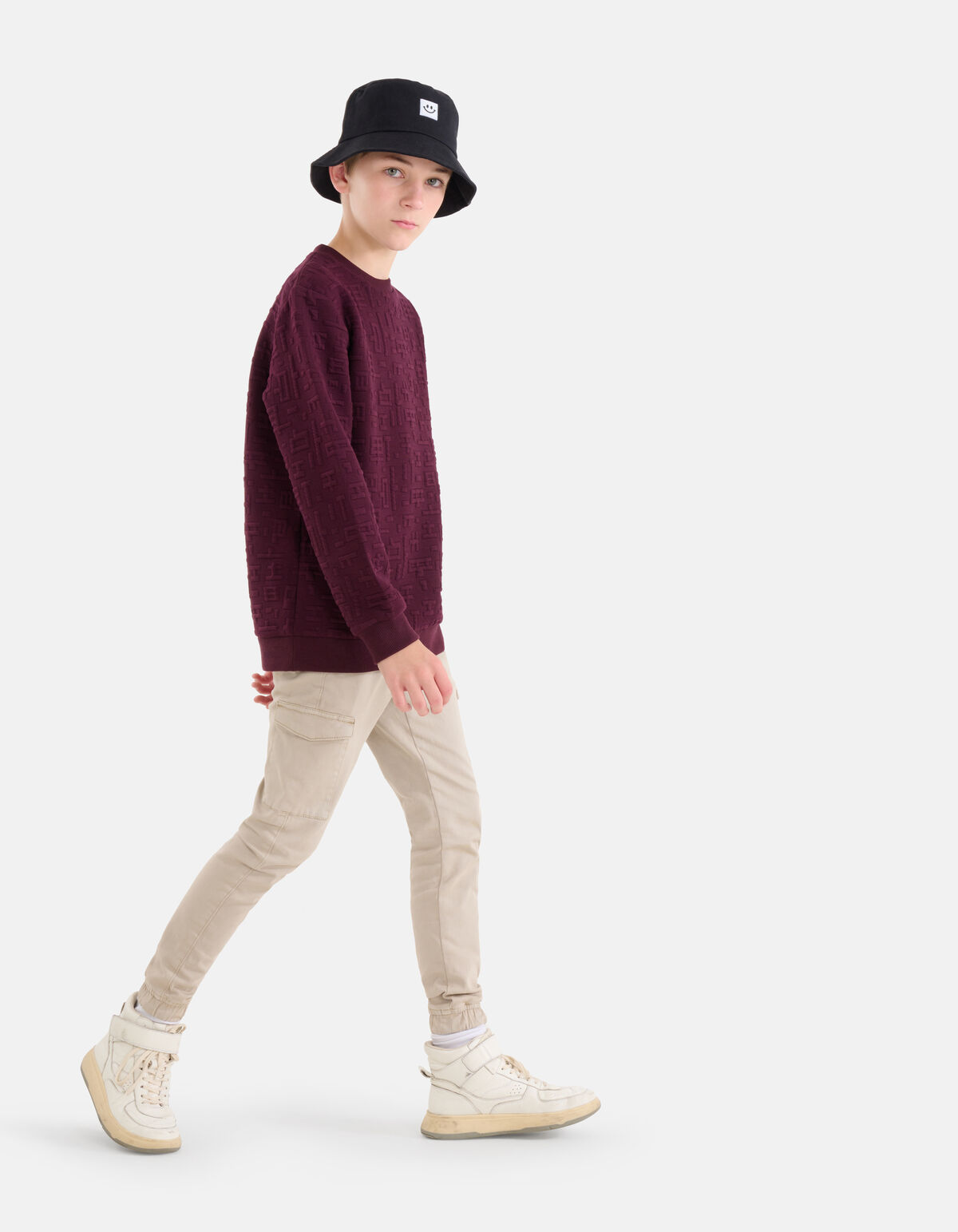 Structuur Sweater Bordeaux SHOEBY BOYS