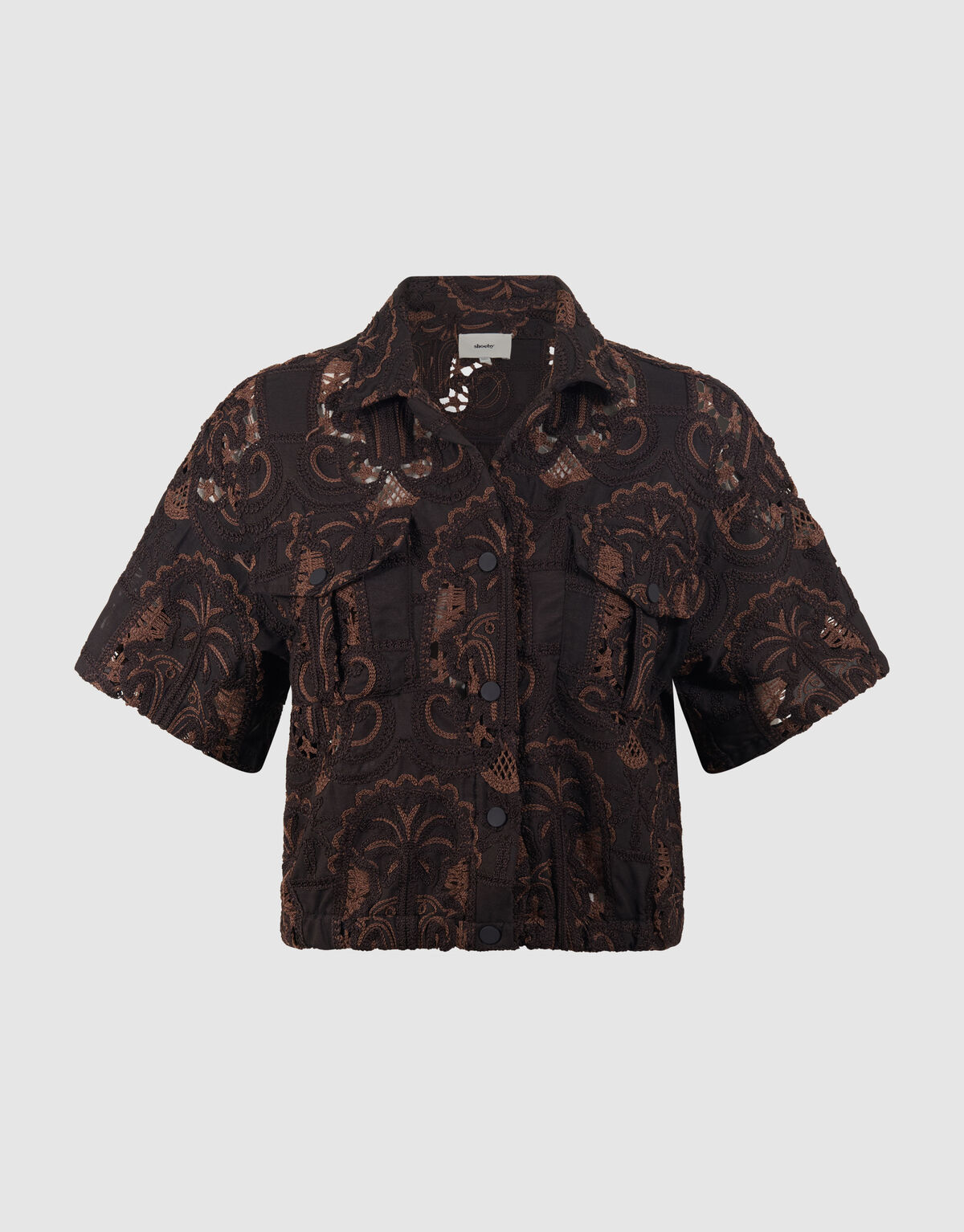 Embroidery Blouse Donkerbruin By Mieke SHOEBY WOMEN