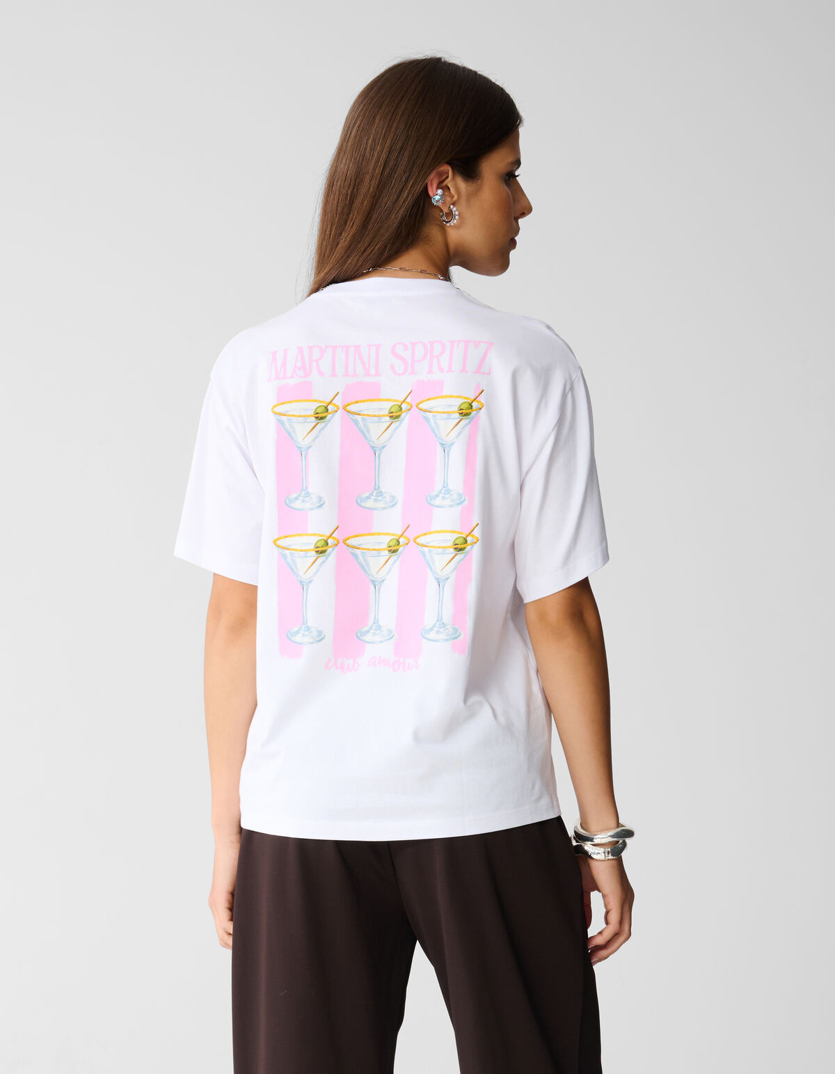 Cocktail Artwork T-shirt Wit SHOEBY WOMEN