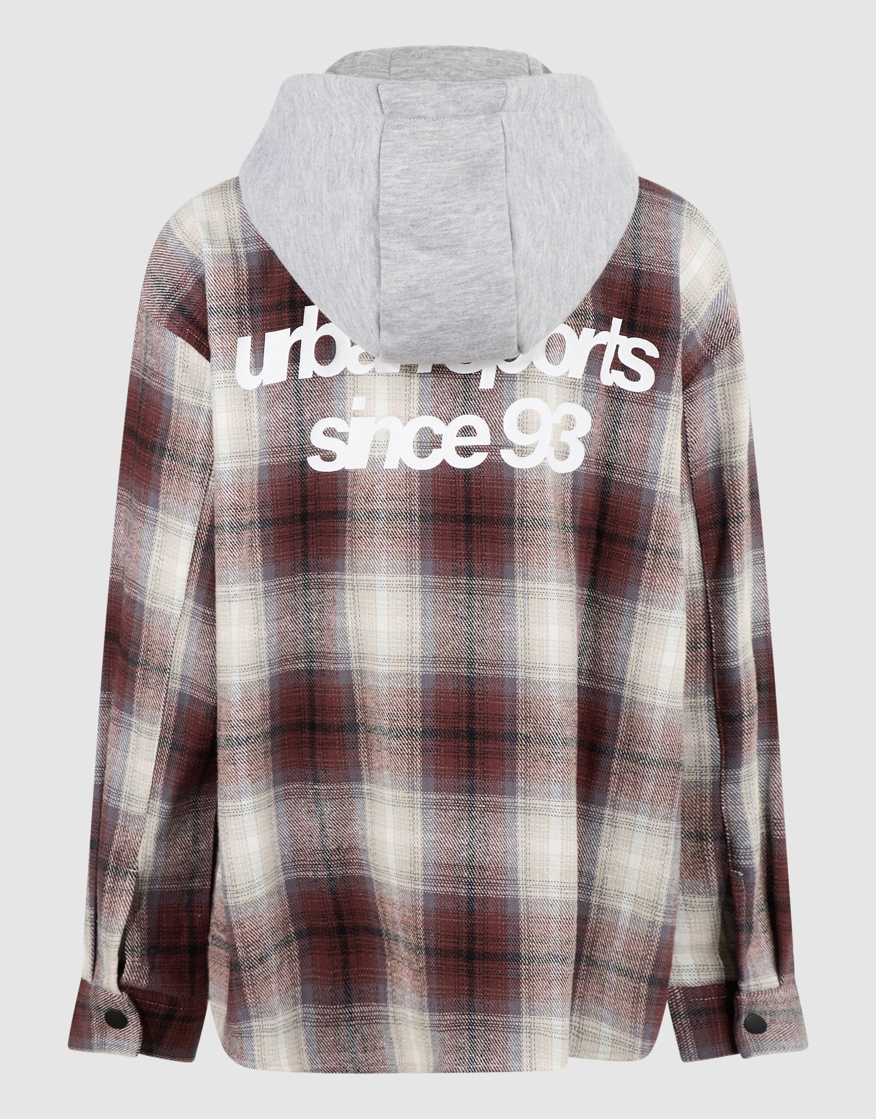 Relaxed Hooded Check Overhemd Bruin SHOEBY BOYS