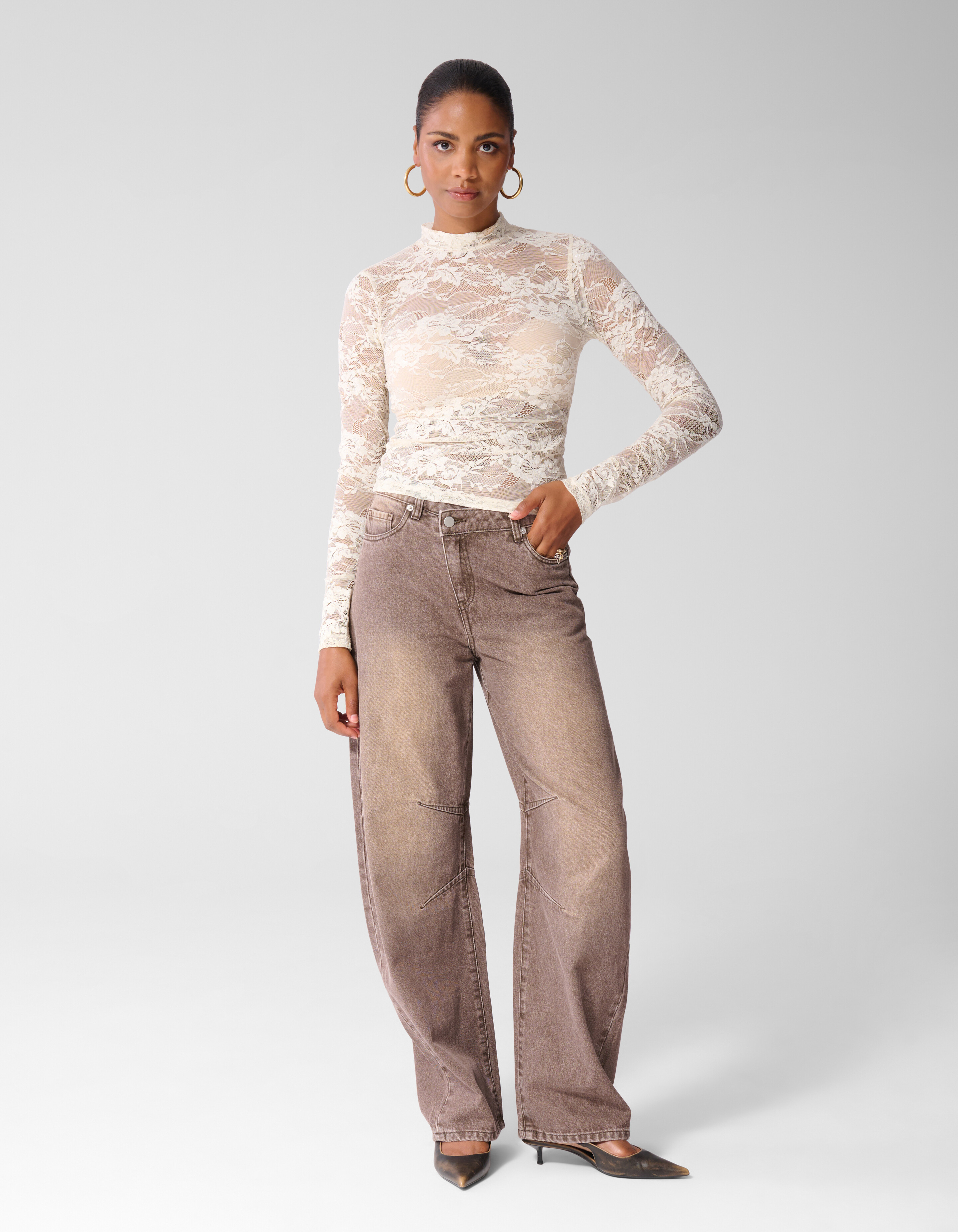 Kanten Top Gebroken Wit SHOEBY WOMEN