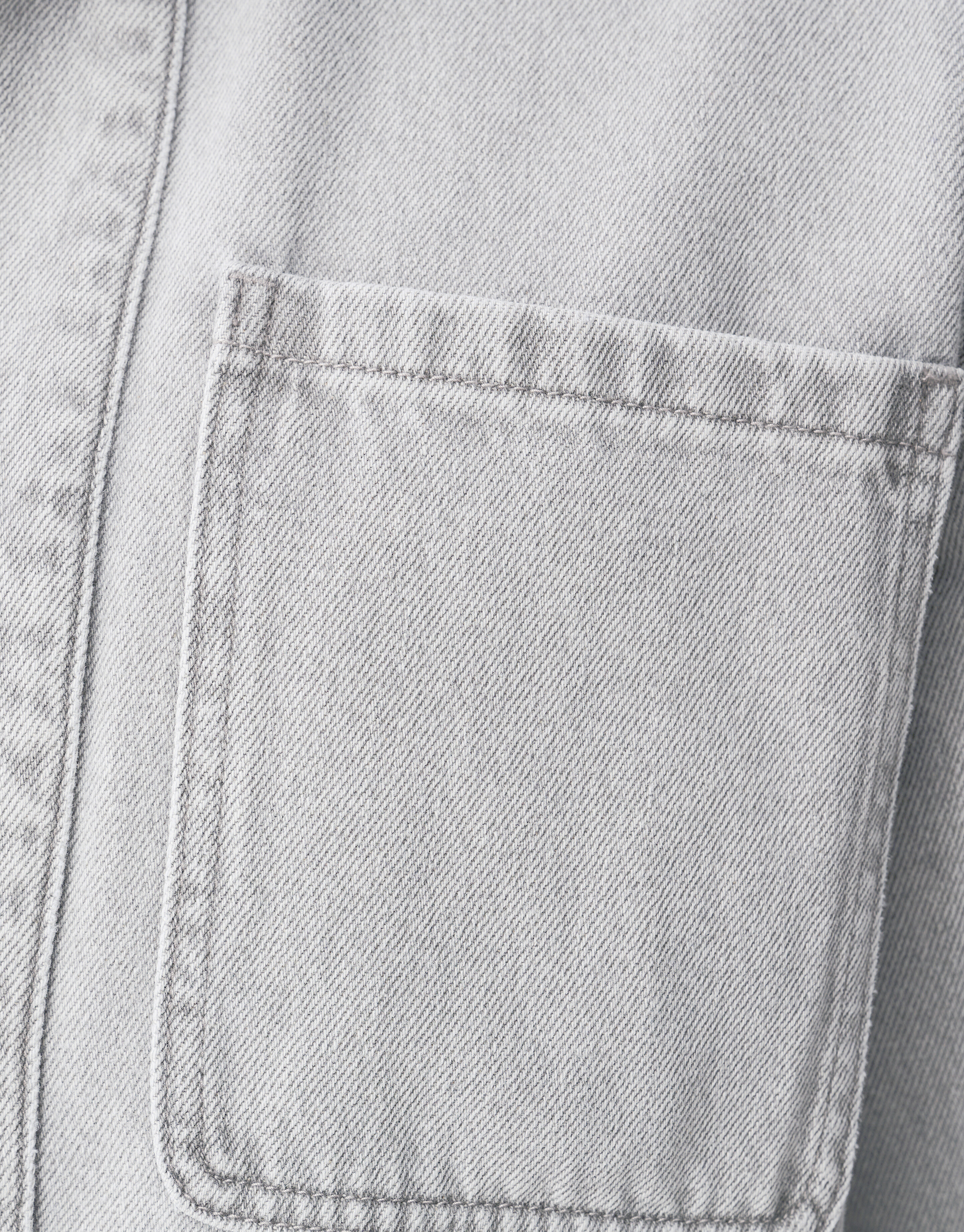 Patched Denim Overshirt Grijs SHOEBY MEN