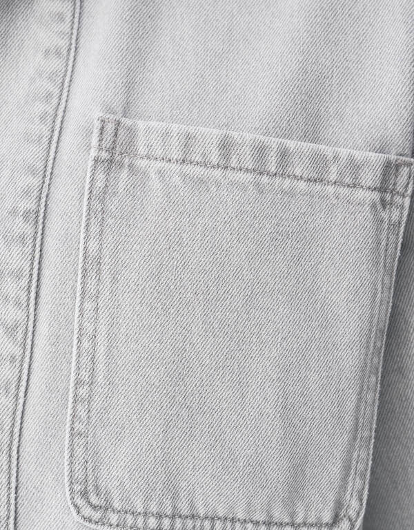 Patched Denim Overshirt Grijs SHOEBY MEN