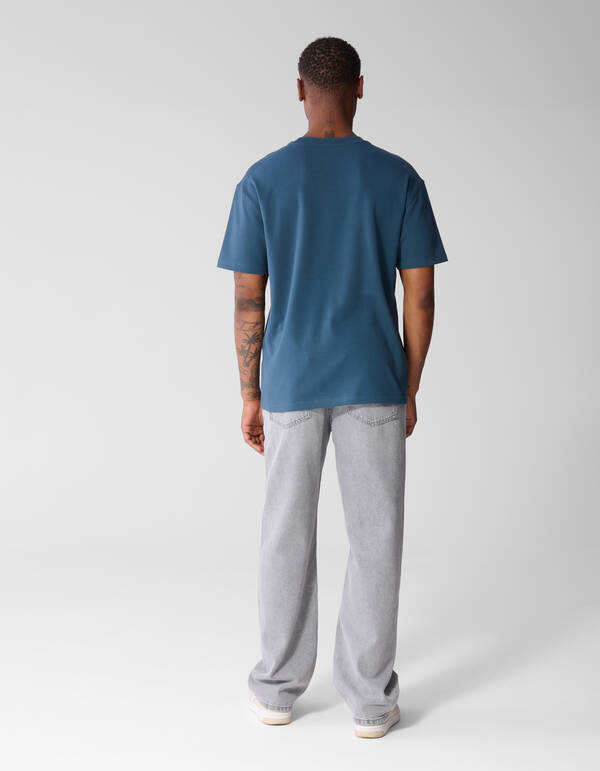 Basis Label T-shirt Blauw SHOEBY MEN