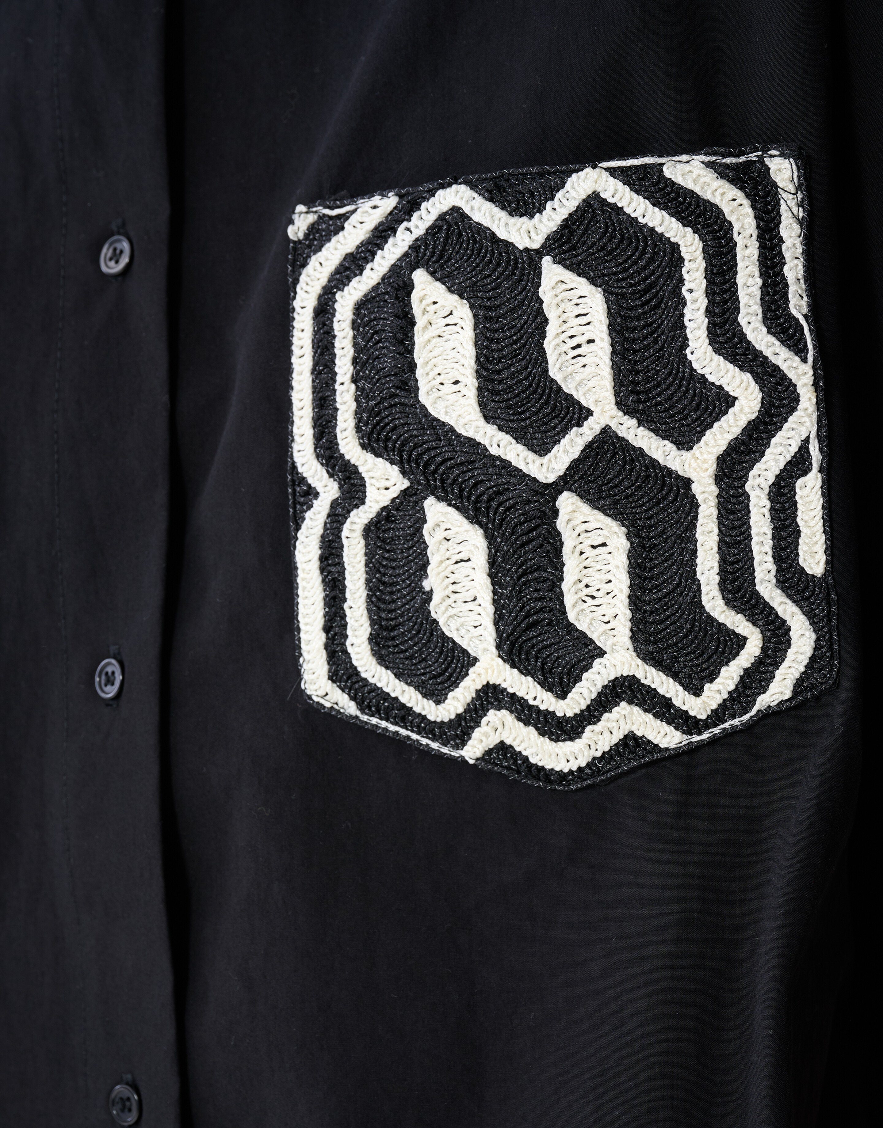 Oversized Embroiery Blouse Zwart By Mieke SHOEBY WOMEN