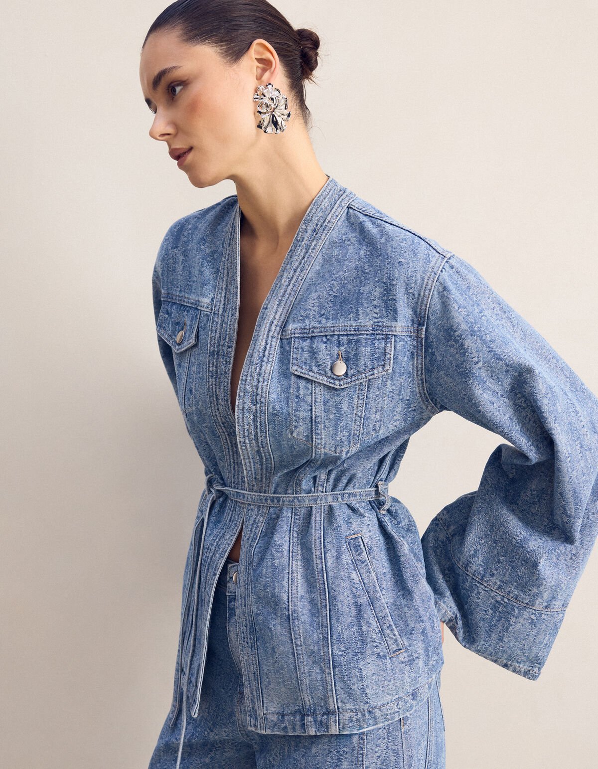 Jacquard Kimono Jack Blauw SHOEBY WOMEN