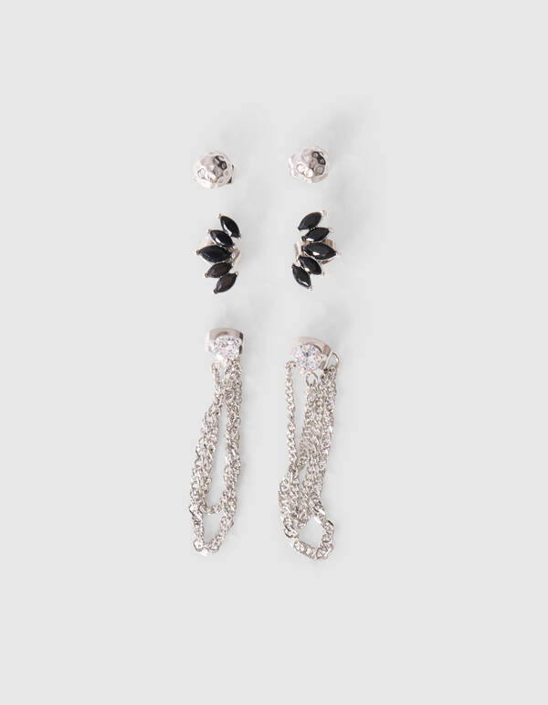Stud Oorbellen Set Zilver SHOEBY ACCESSOIRES