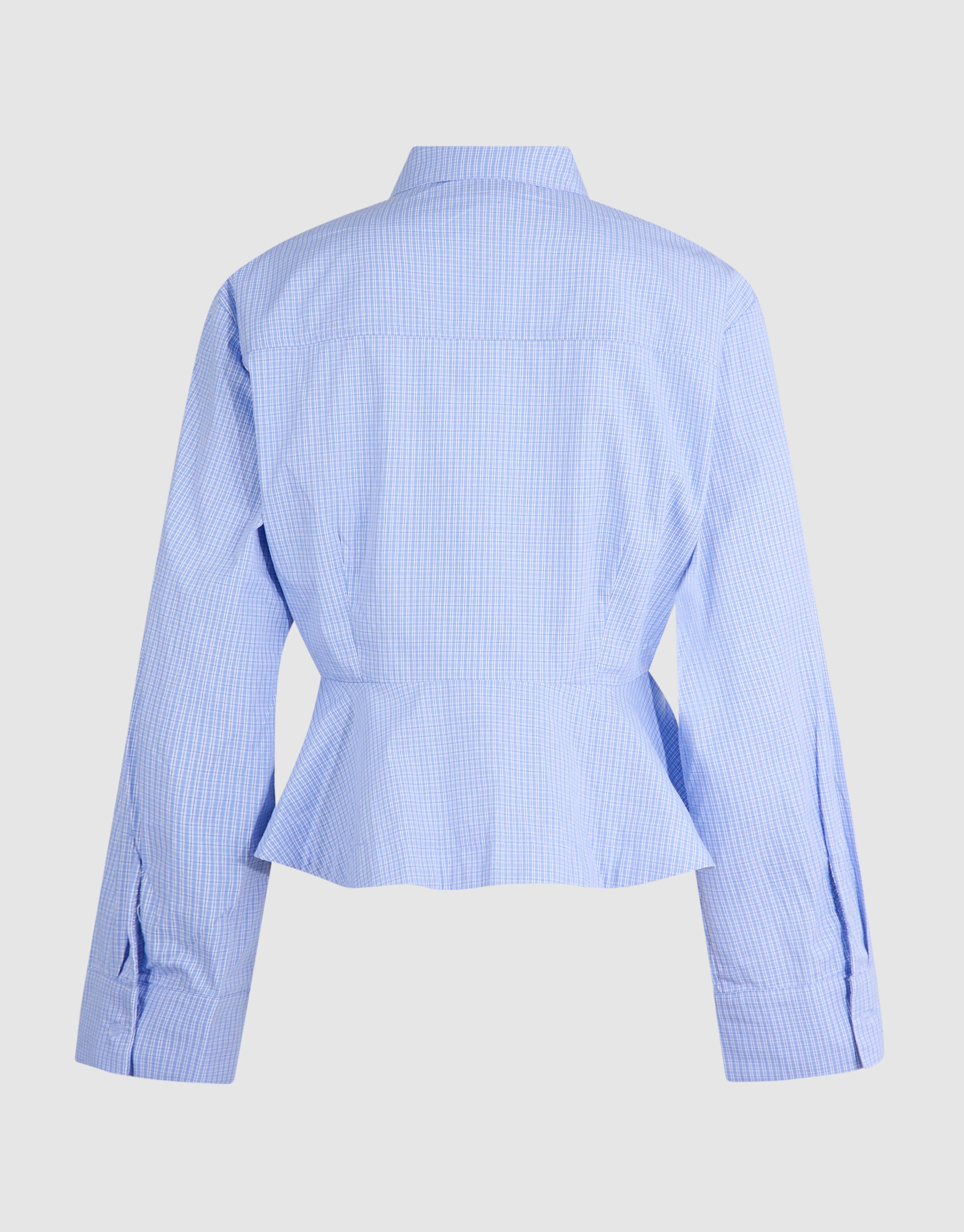 Poplin Peplum Blouse Blauw SHOEBY WOMEN