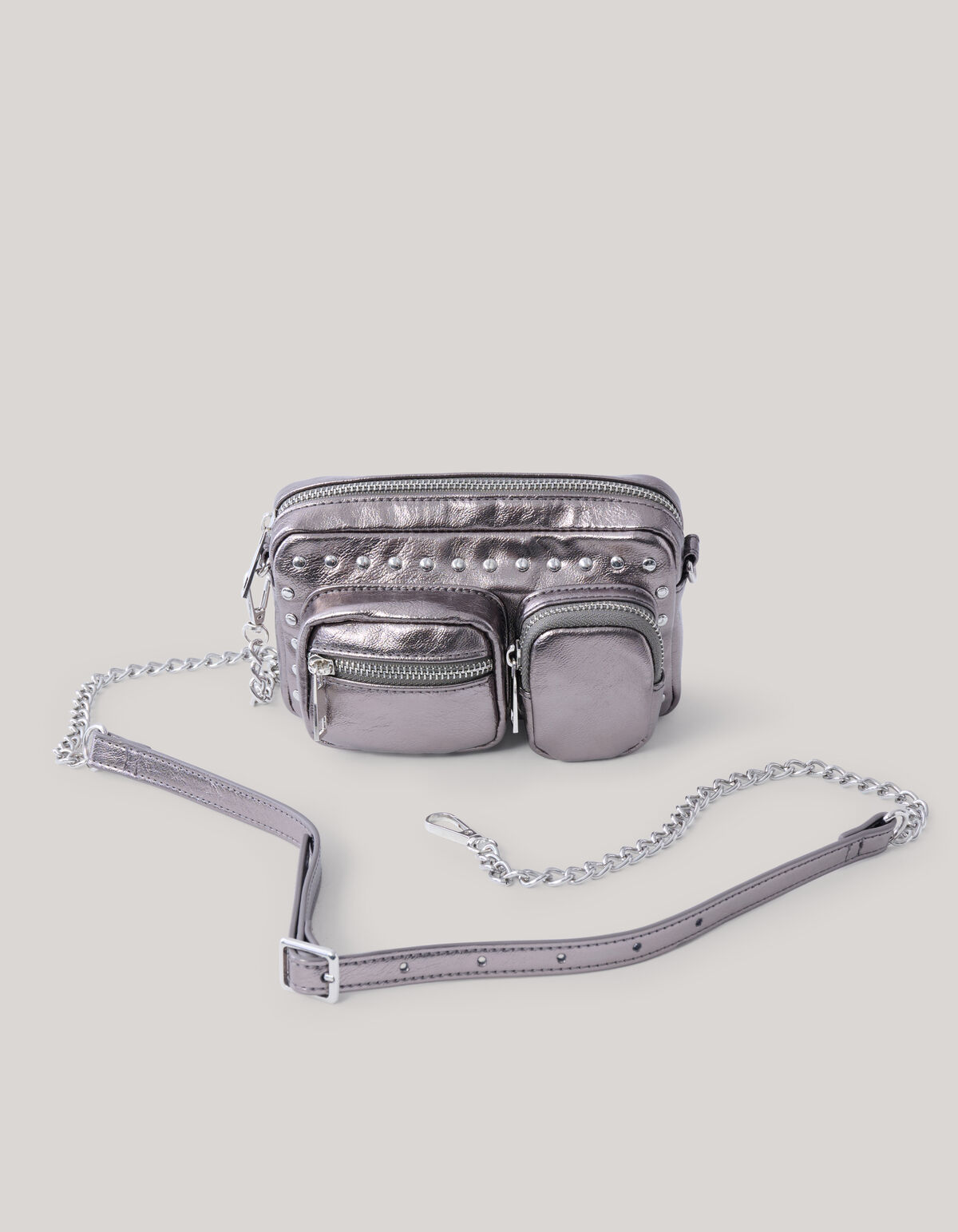 Studded Pocket Tas Zilver SHOEBY ACCESSOIRES