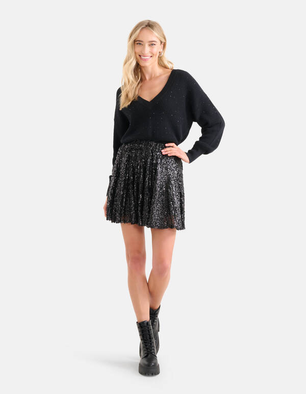 Pailletten Rok Zwart By Nicolette SHOEBY WOMEN