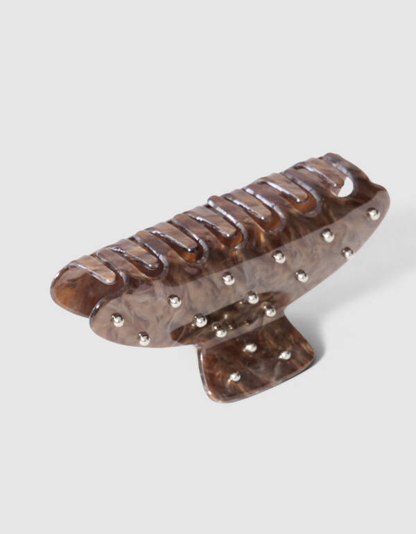 Big Studded Haarclip Bruin SHOEBY ACCESSOIRES