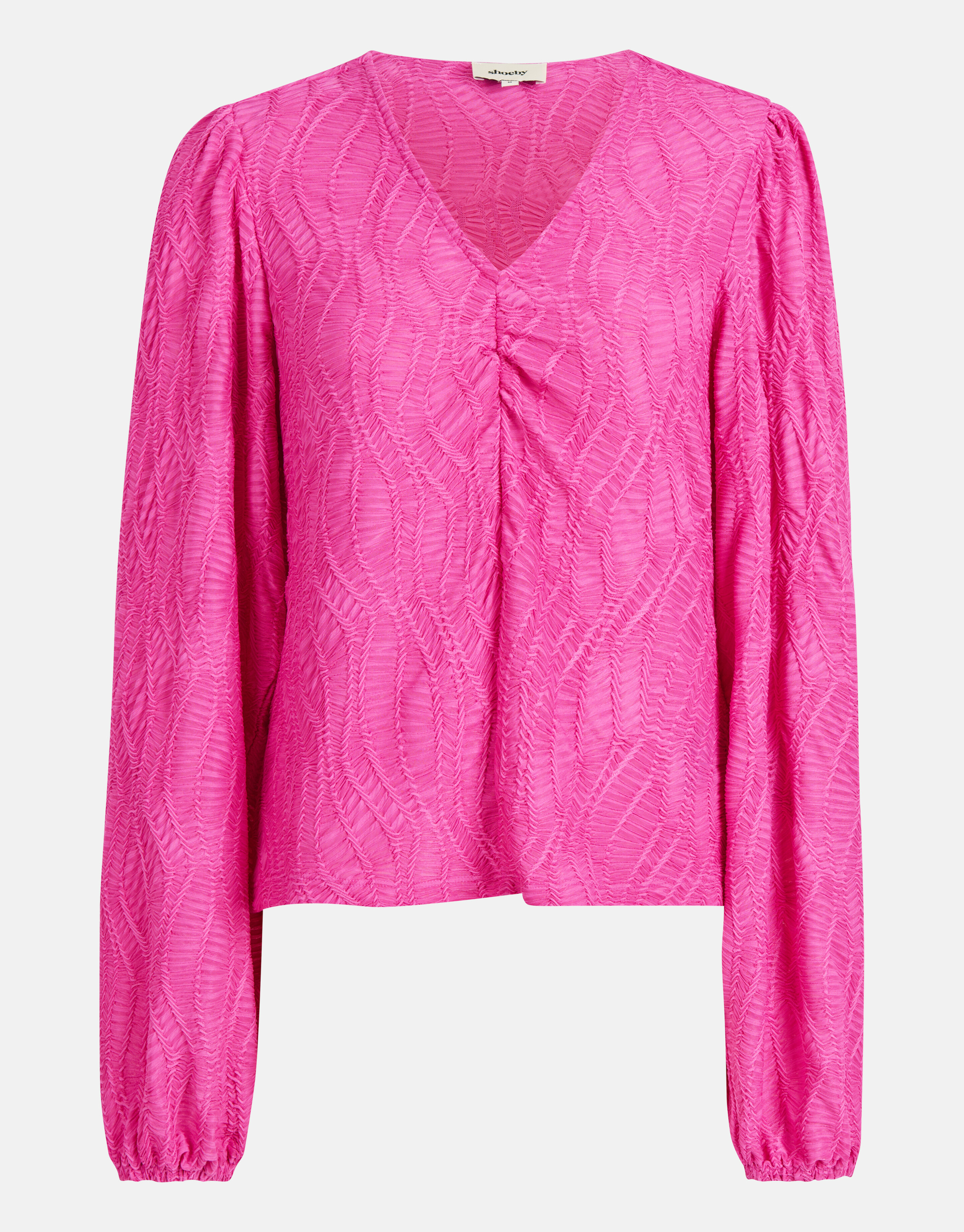 Structuur V-hals Top Roze SHOEBY WOMEN