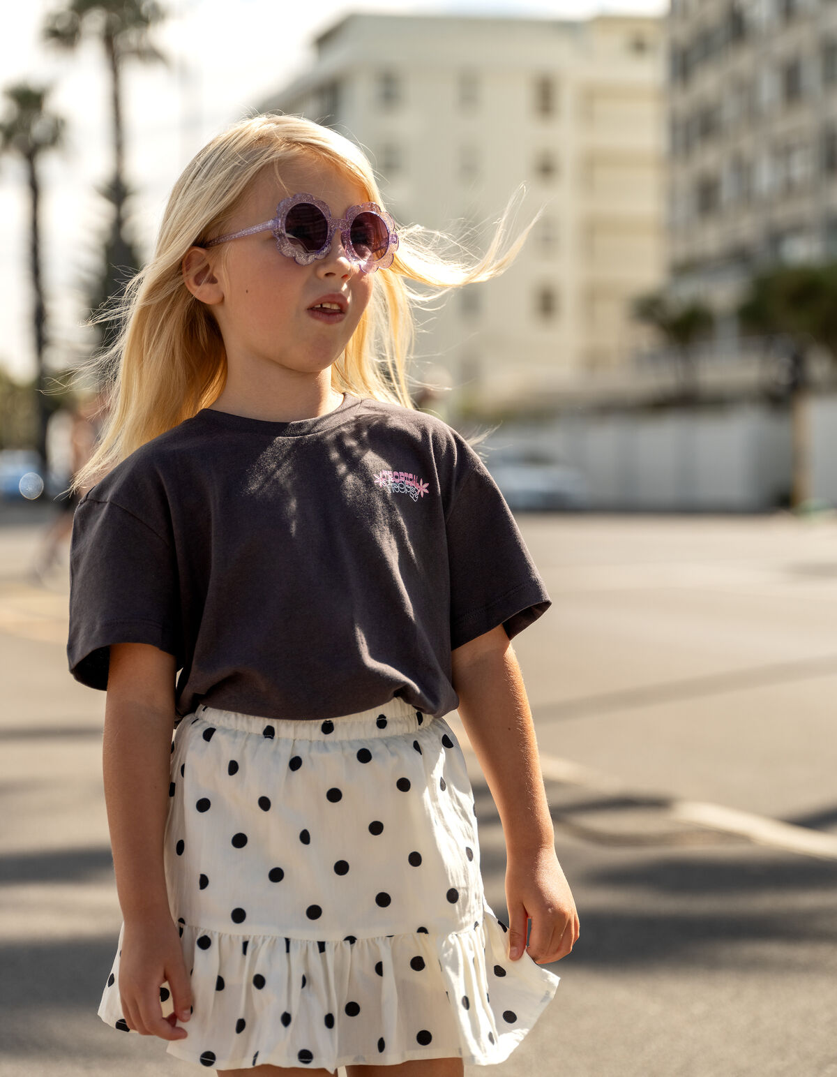 Polkadot Mini Rok Gebroken Wit SHOEBY GIRLS