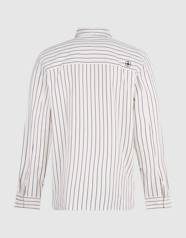 Seersucker Pinstripe Overhemd Gebroken Wit SHOEBY MEN