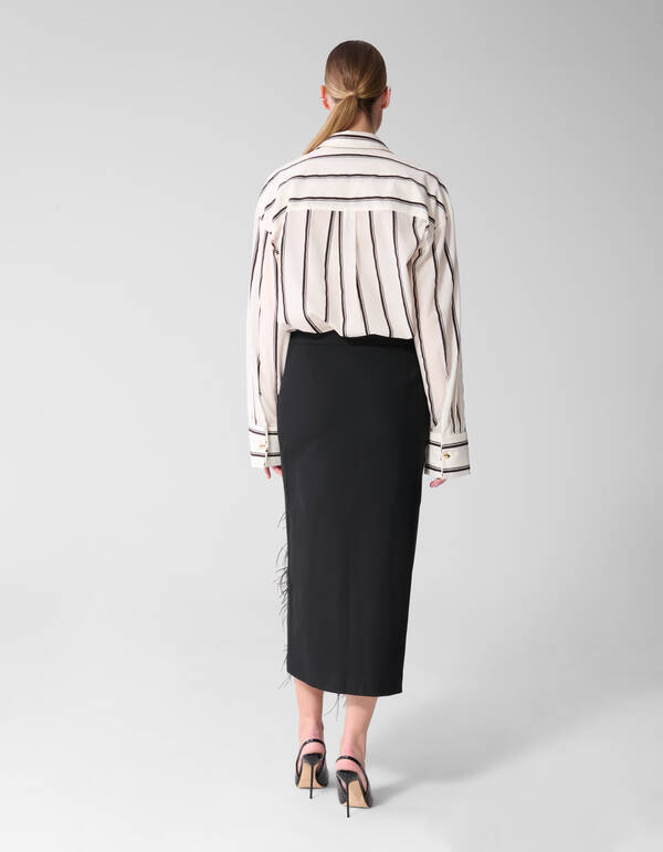 Gestreepte Jacquard Blouse Gebroken Wit By Mieke SHOEBY WOMEN