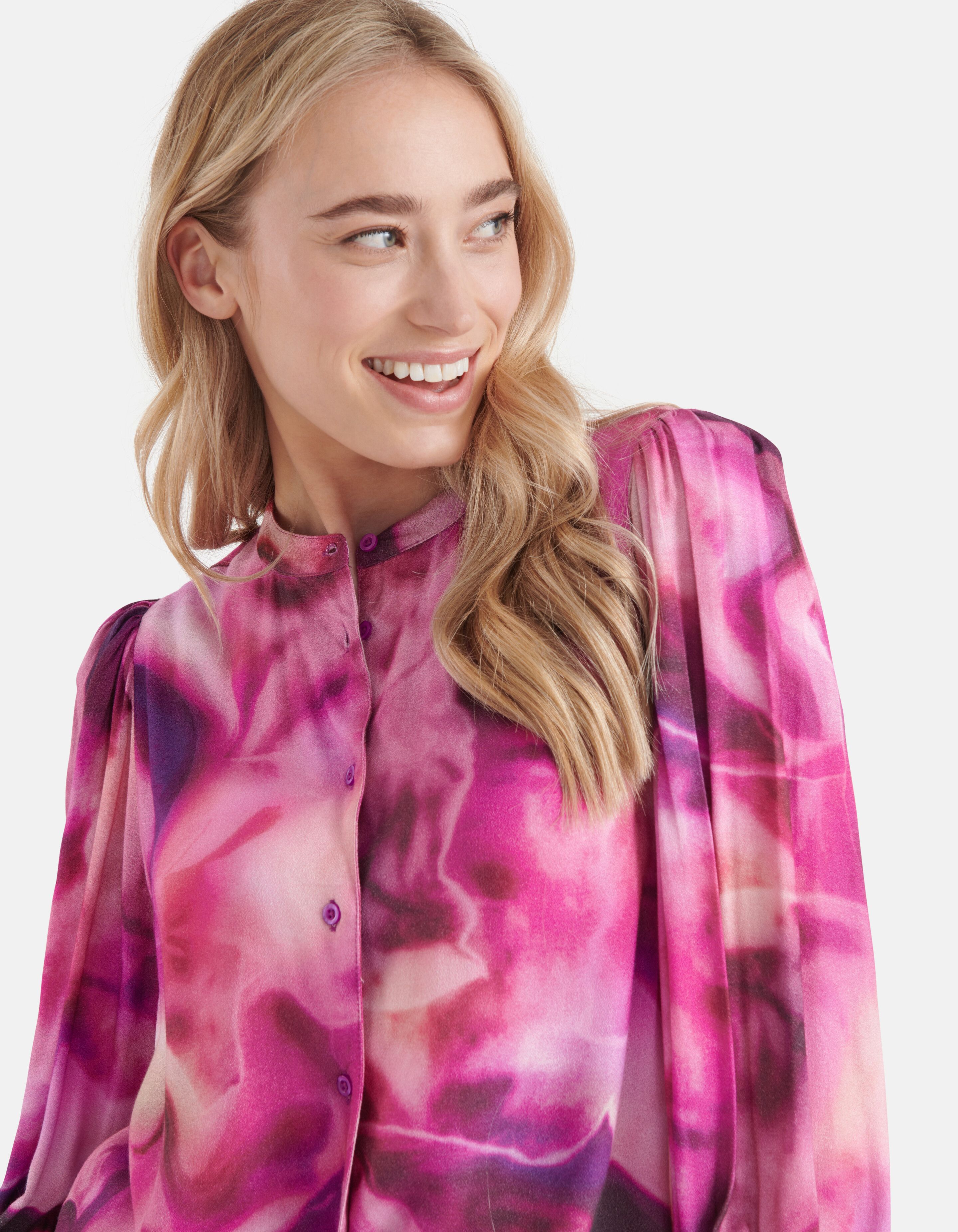 Tie Dye Print Blouse Roze SHOEBY WOMEN