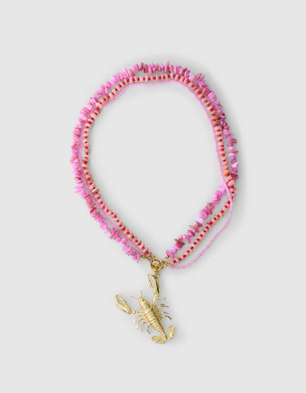 Beaded Lobster Ketting Roze SHOEBY ACCESSOIRES